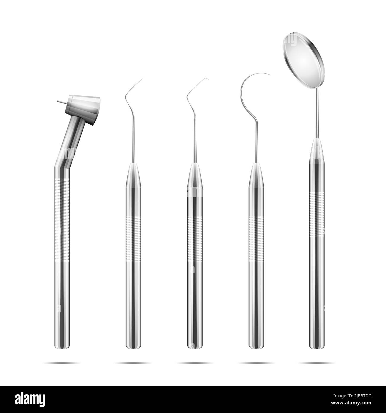 Apparecchiatura dentista per stomatologia vettoriale. Strumenti dentali medicina per il trattamento e la cura illustrazione Illustrazione Vettoriale