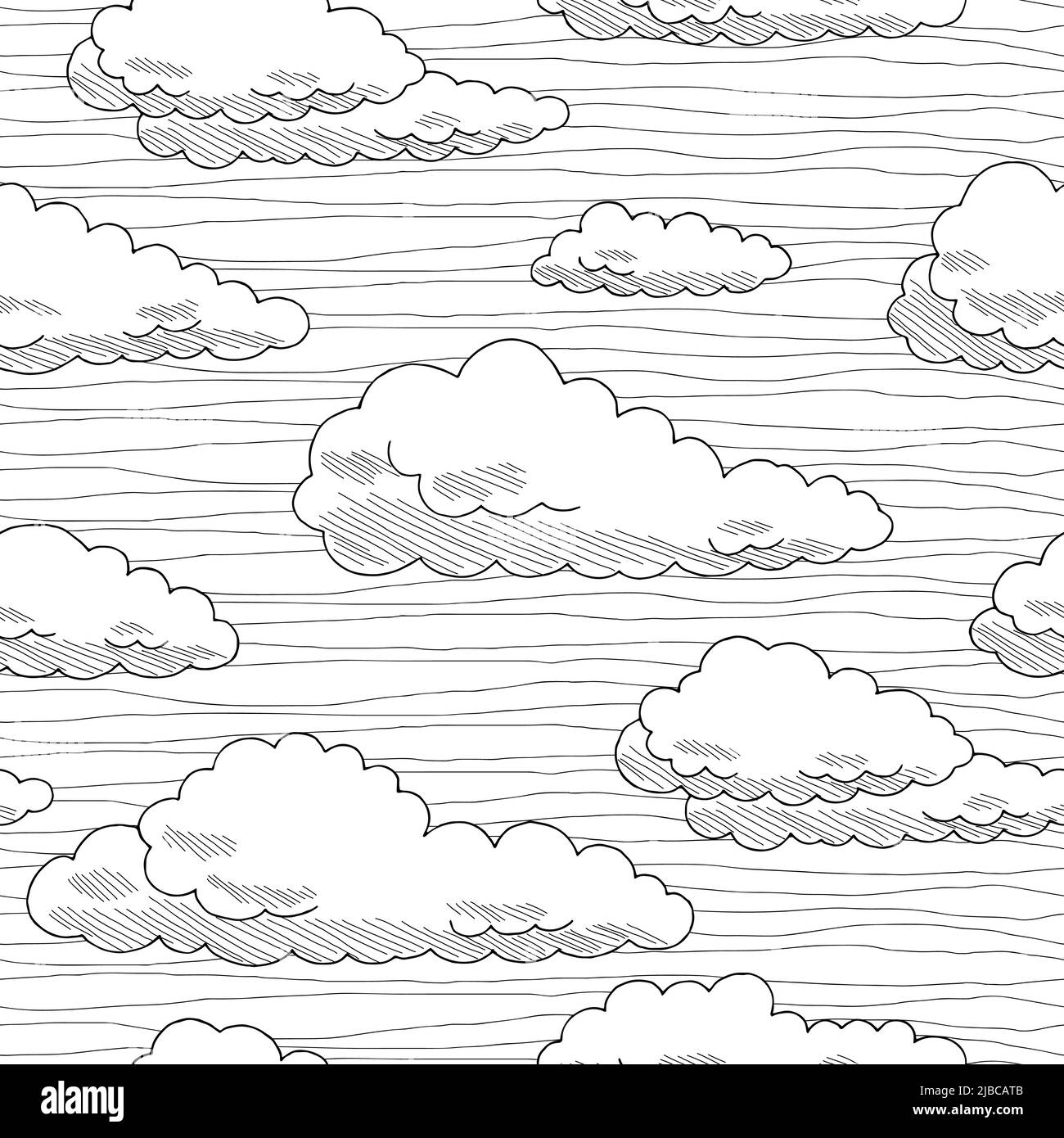 Fumetti grafico bianco nero motivo senza giunture schizzo sfondo illustrazione vettore Illustrazione Vettoriale