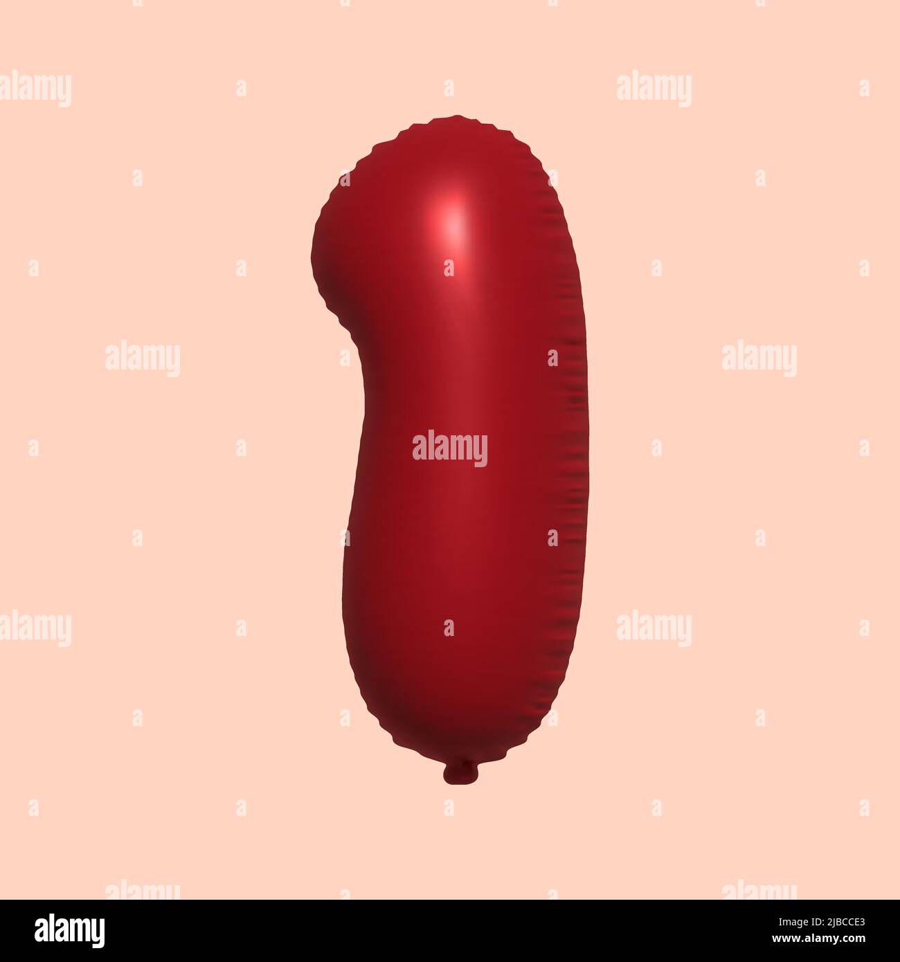 palloncino in numero 1 3d realizzato con rendering realistico di palloncino in aria metallica 3d. 3D palloncini di elio rosso per la vendita decorazione Party compleanno, celebrare anniversario, Vacanza nuziale. Illustrazione vettoriale Illustrazione Vettoriale