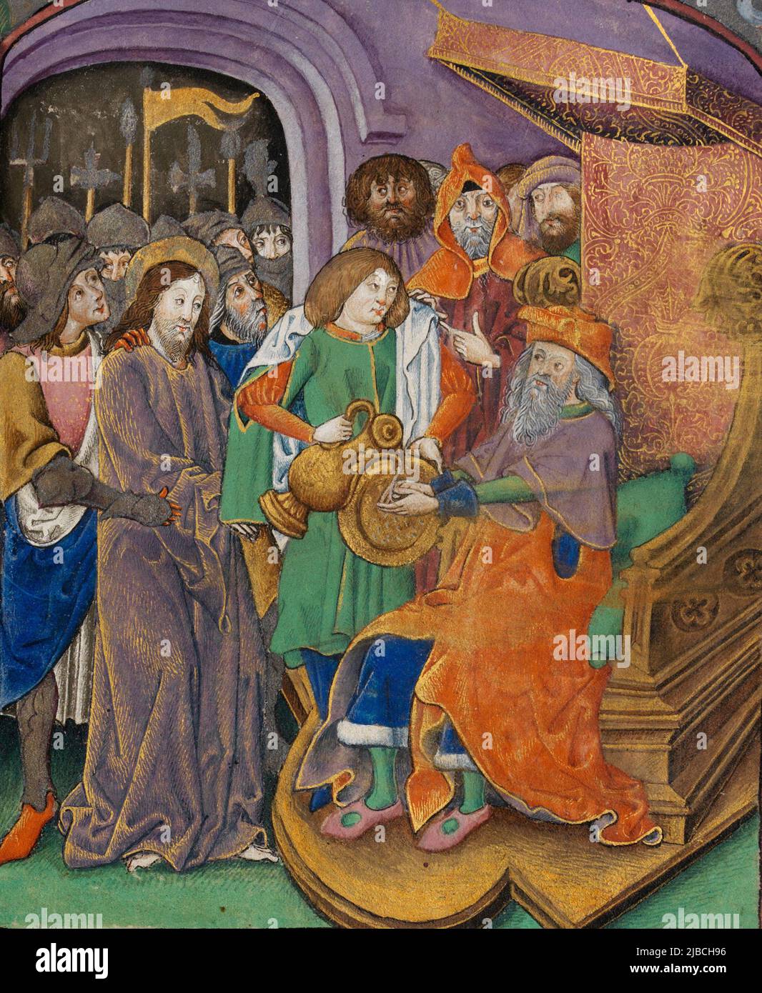 Cristo davanti a Pilato, con Pilato che lava le mani da un autore sconosciuto Foto Stock