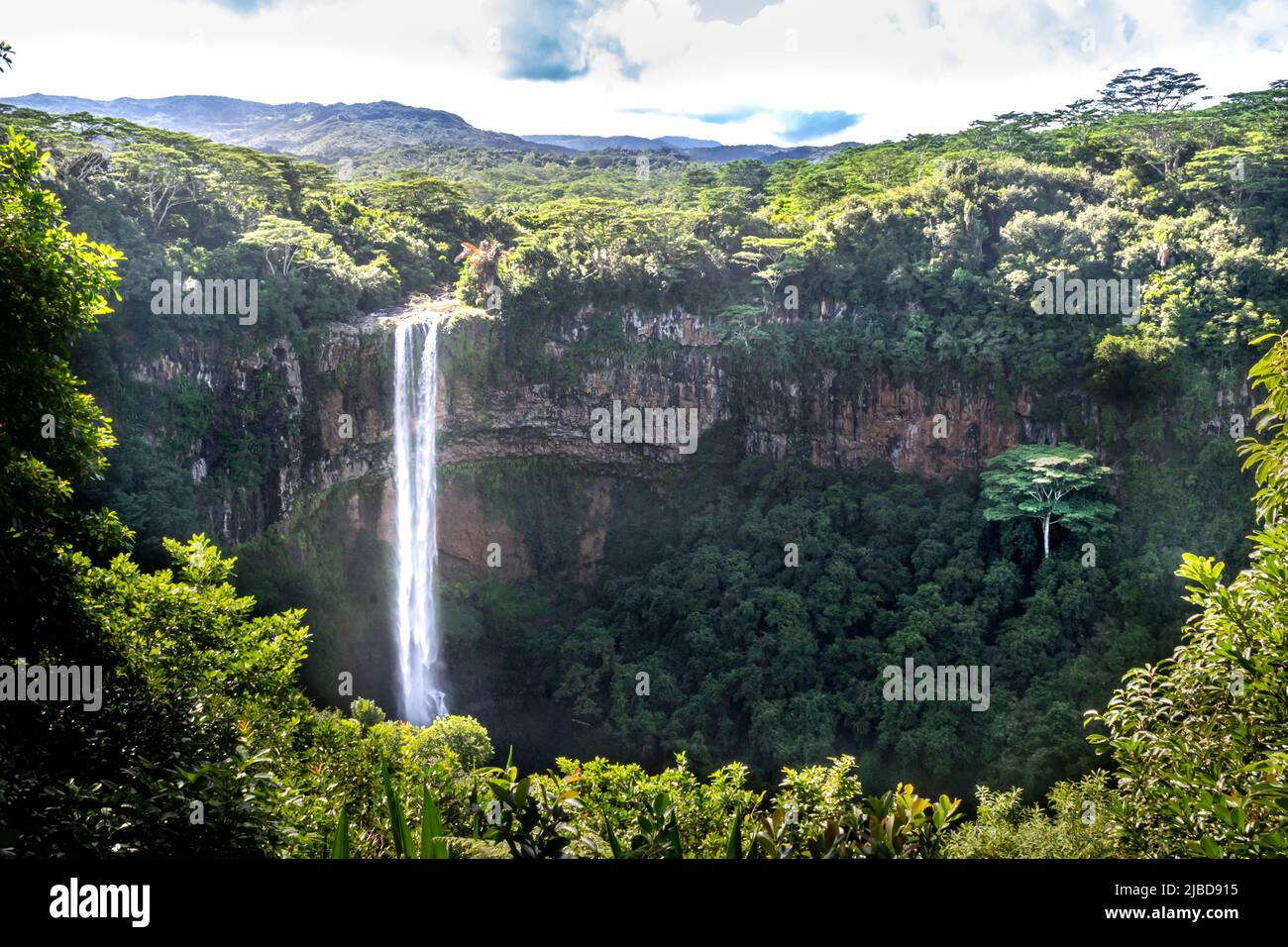 Vista sulle cascate di Chamarel, Mauritius Foto Stock