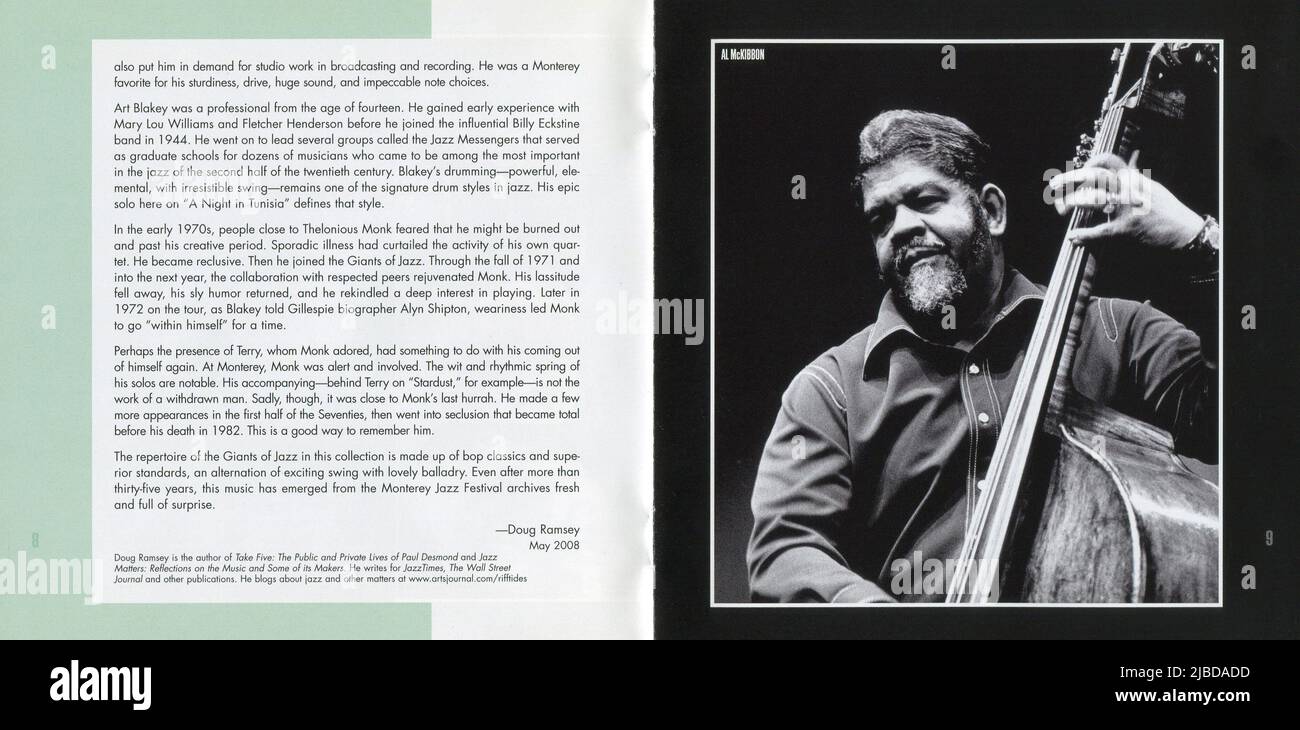 CD: Art Blakey & The Giants of Jazz - DAL VIVO AL MONTEREY JAZZ FESTIVAL 1972 (UCCO-1055), pubblicato il 01 ottobre 2008. Foto Stock