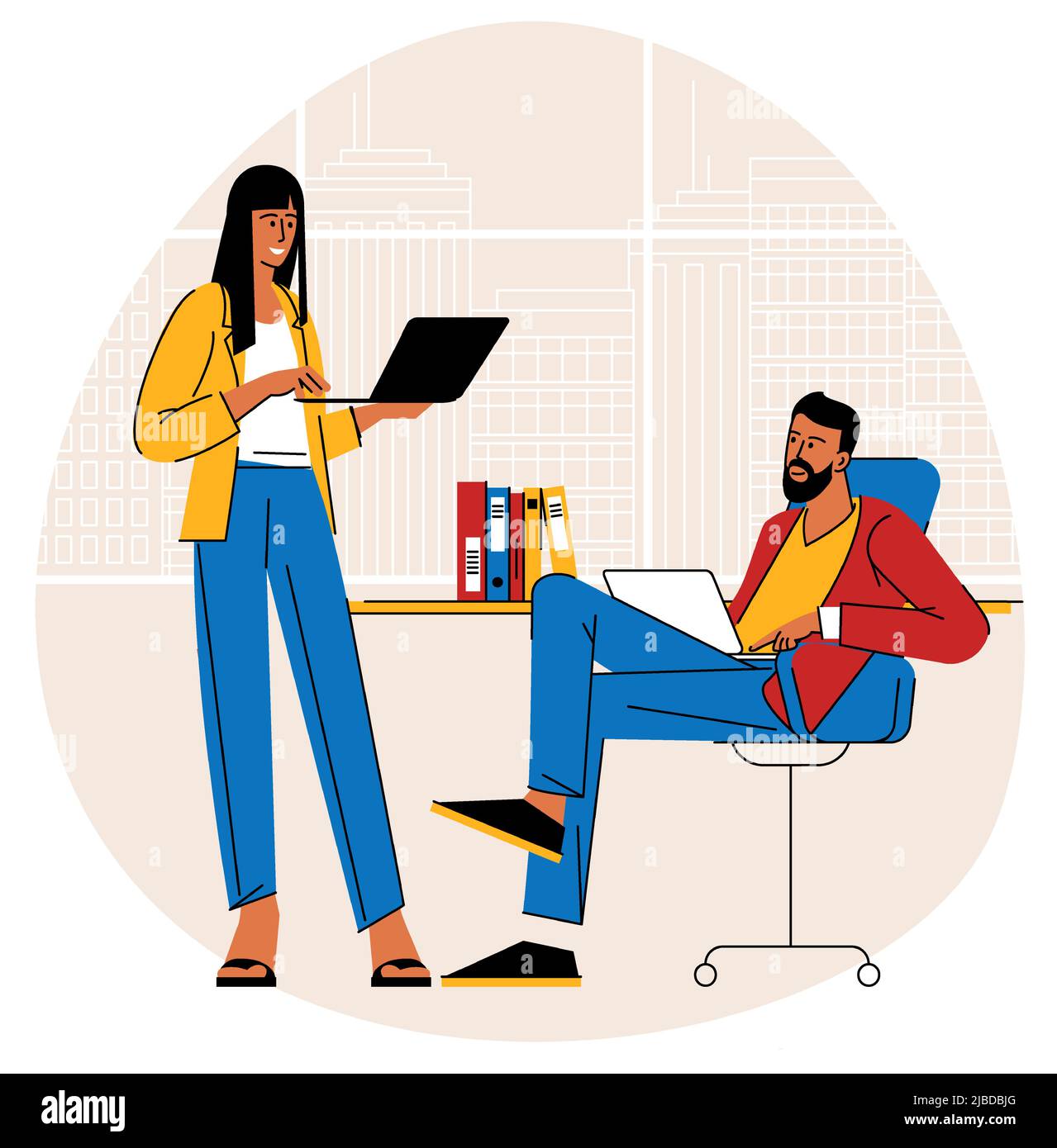 I manager stanno discutendo di questioni aziendali Illustrazione Vettoriale