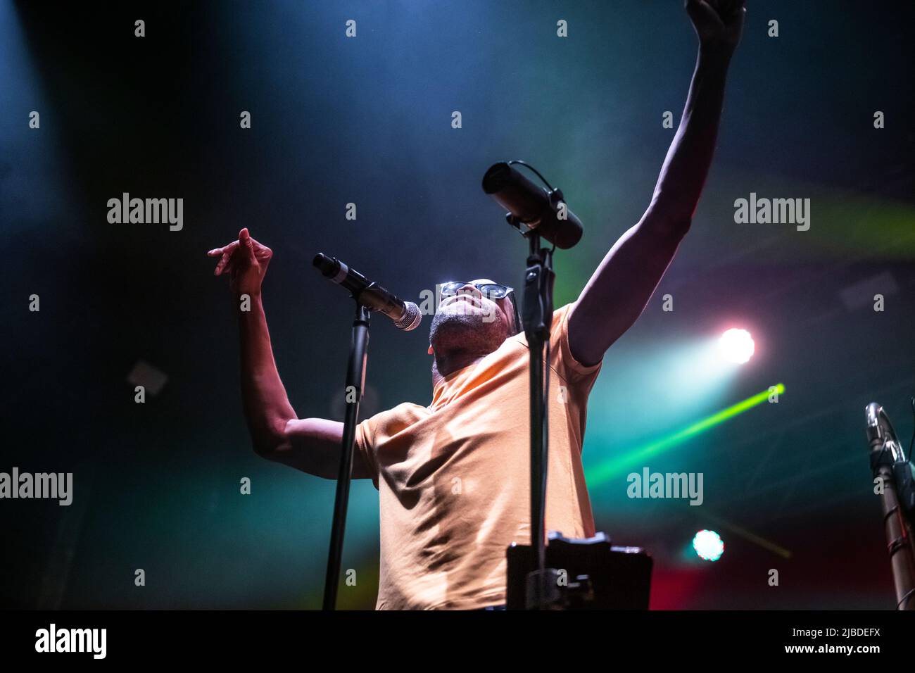 Trombone Shorty in esecuzione a Razzmatazz, Barcellona 3 giugno 2022. Fotografo: ALE Espaliat Foto Stock