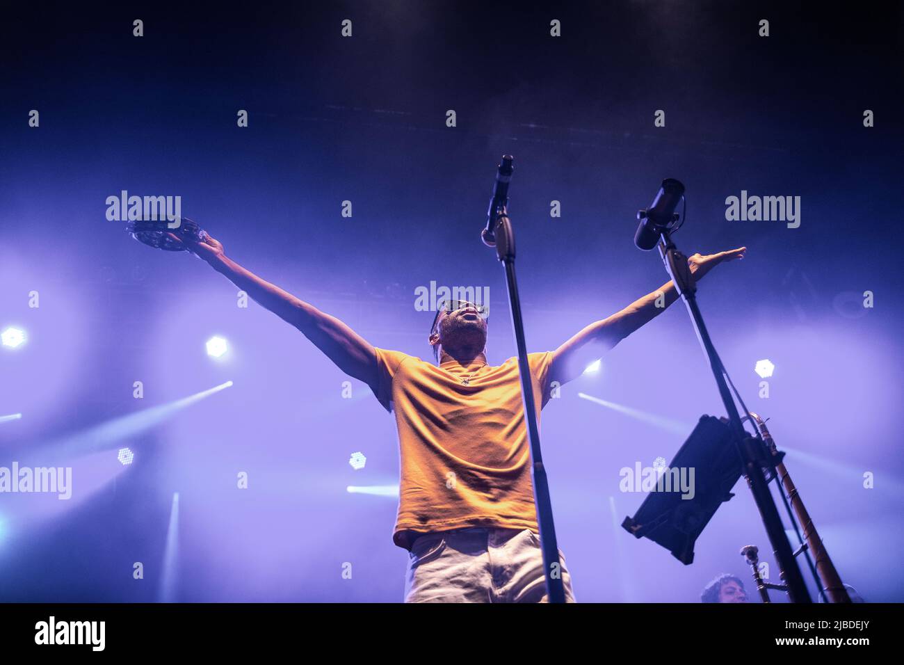 Trombone Shorty in esecuzione a Razzmatazz, Barcellona 3 giugno 2022. Fotografo: ALE Espaliat Foto Stock