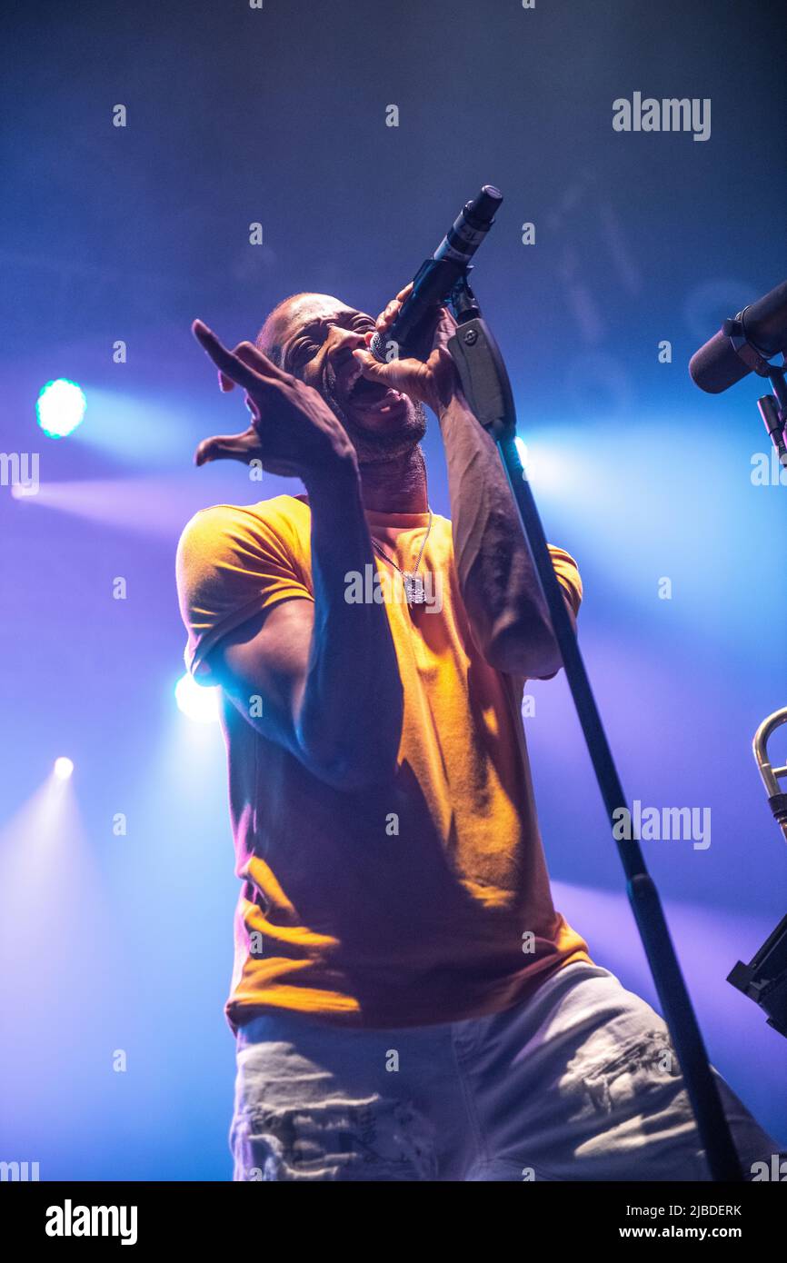 Trombone Shorty in esecuzione a Razzmatazz, Barcellona 3 giugno 2022. Fotografo: ALE Espaliat Foto Stock