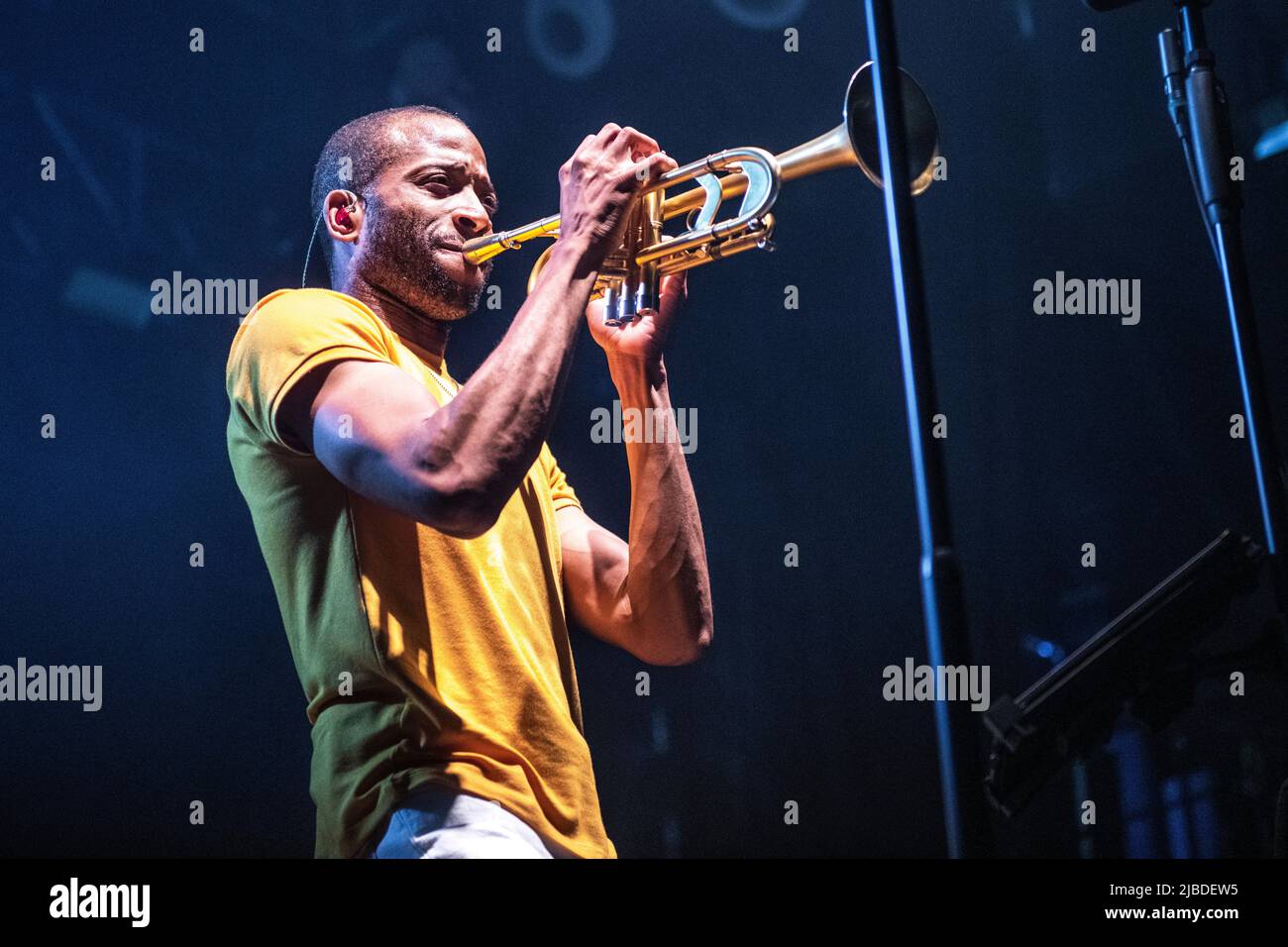 Trombone Shorty in esecuzione a Razzmatazz, Barcellona 3 giugno 2022. Fotografo: ALE Espaliat Foto Stock