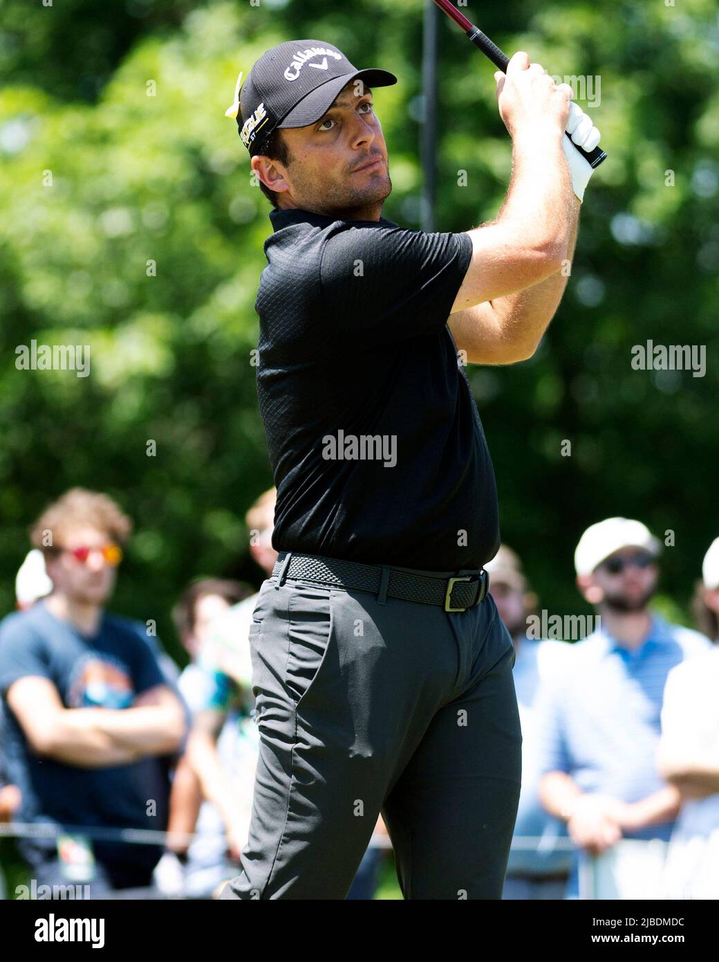 Dublino, Ohio, Stati Uniti. 5th giugno 2020. Francesco Molinari (ITA) sfila la 1st buche nella Round 4 al Memorial Tournament di Dublino, Ohio. Brent Clark/CSM/Alamy Live News Foto Stock