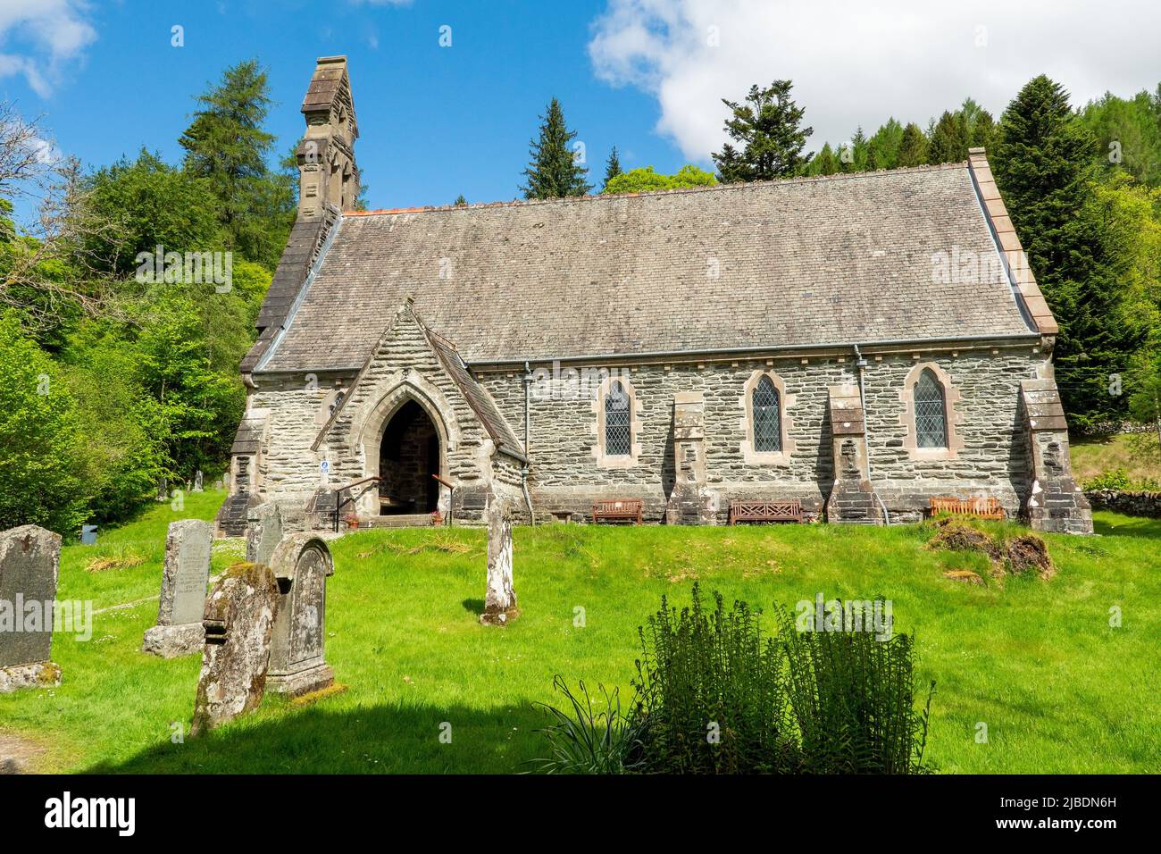Balquhidder Church and Graveyard, Balquhidder, Scotland, UK Foto Stock