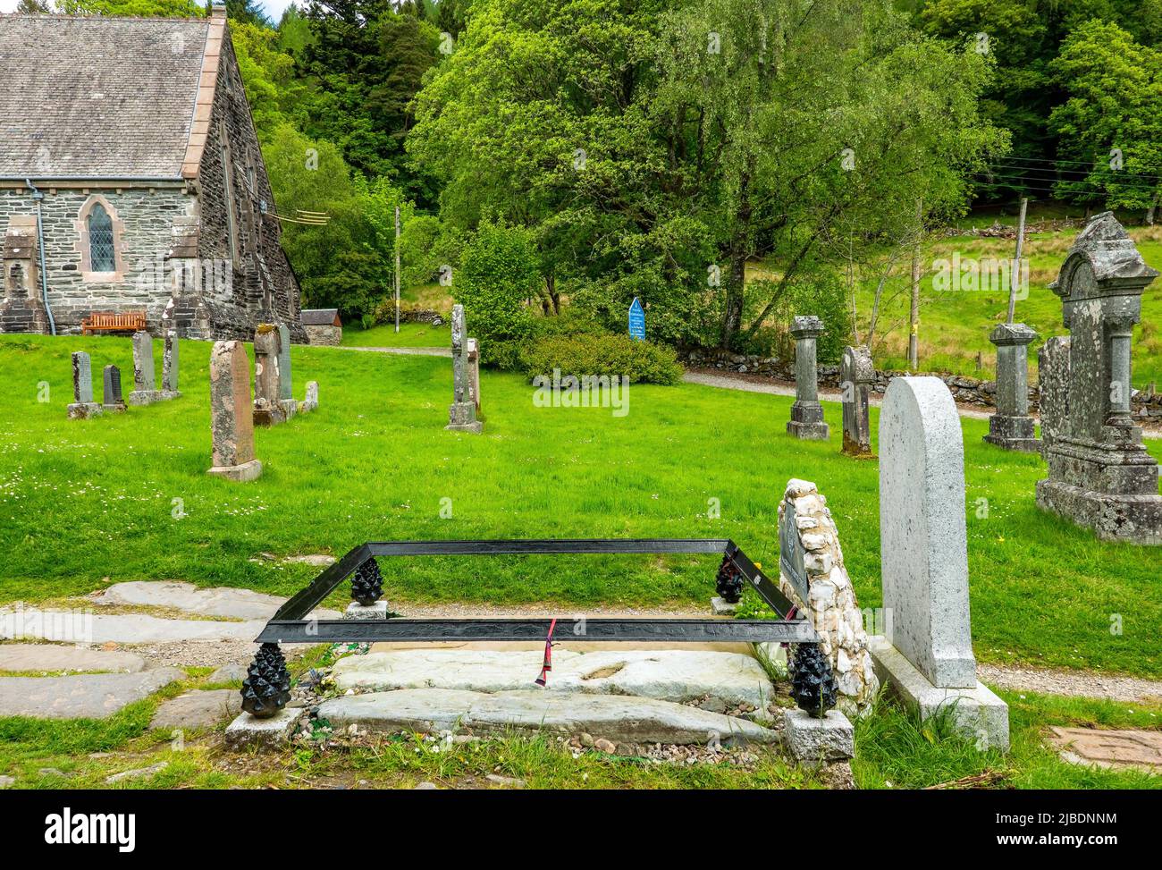 La tomba di Rob Roy a Balquhidder, Scozia, Regno Unito Foto Stock