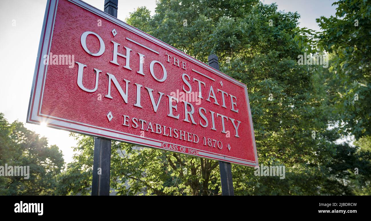 Columbus, Ohio - 29 maggio 2022: Il campus universitario della Ohio state University Buckeyes Foto Stock