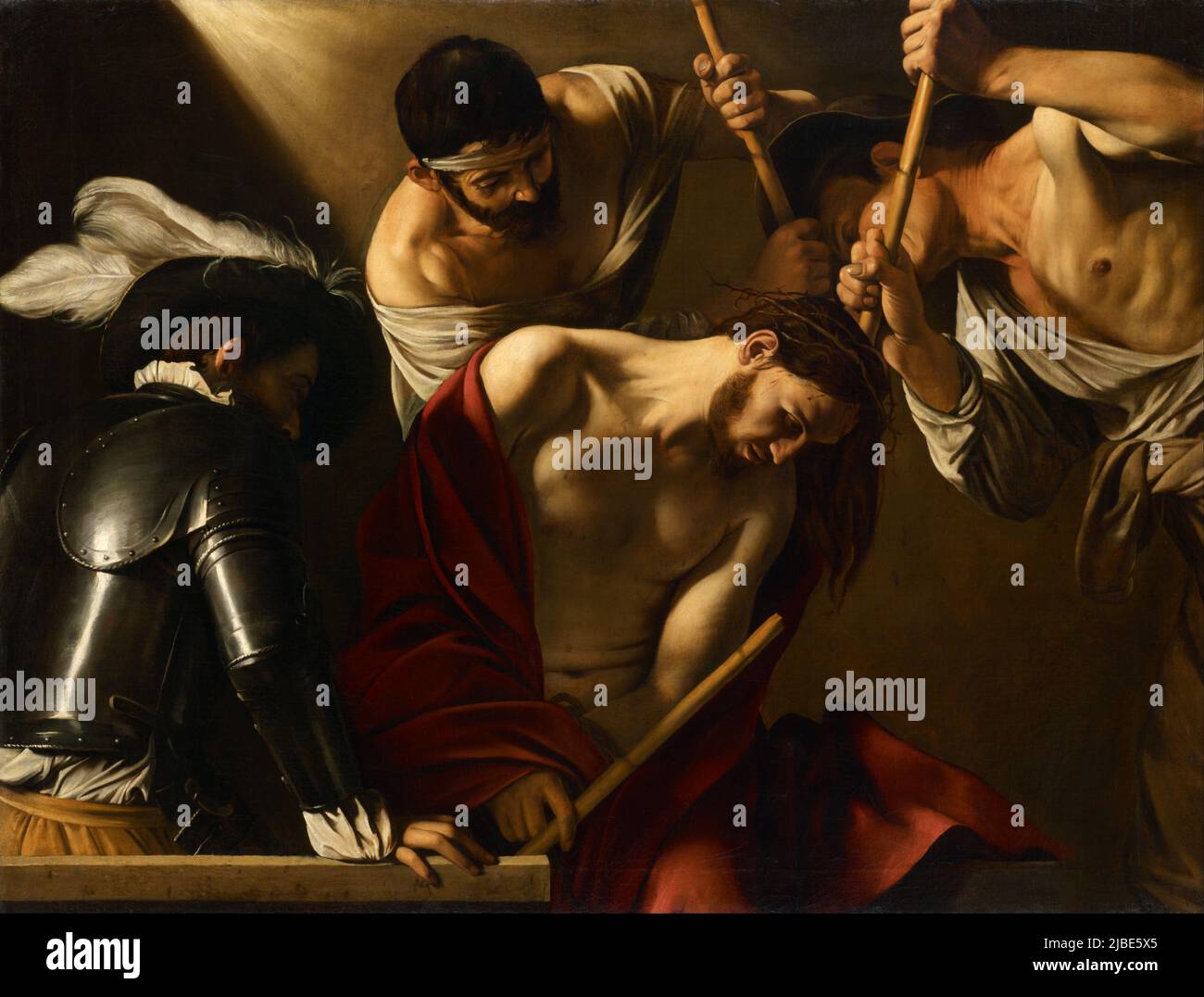Il coronamento con spine di Caravaggio (1571-1610) Foto Stock