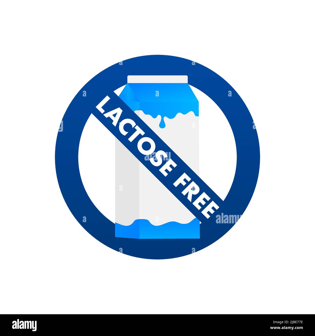 Icona senza lattosio. Vector non contiene etichette di lattosio per la confezione di prodotti alimentari sani. Illustrazione vettoriale Illustrazione Vettoriale