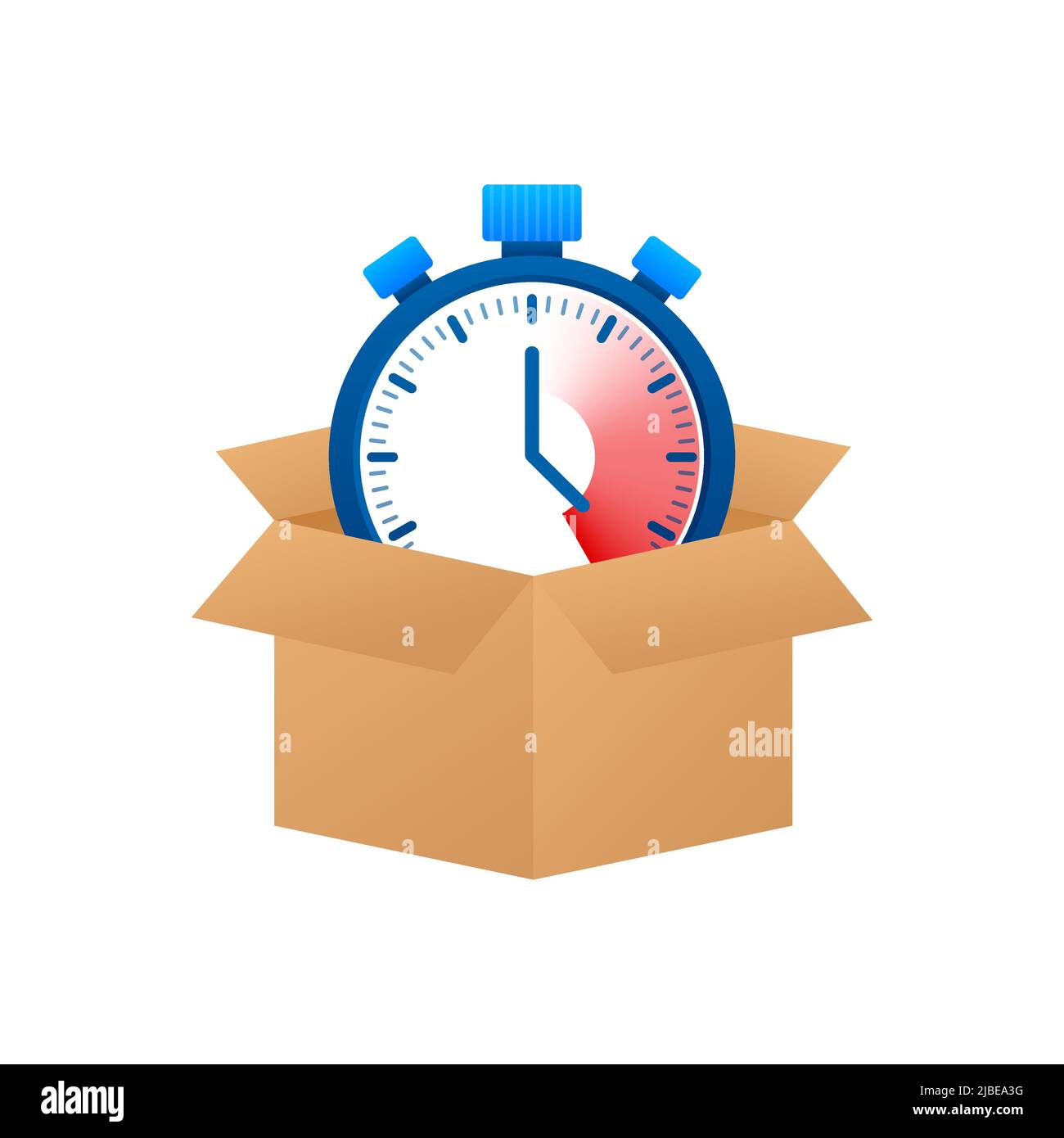 Concetto di consegna rapida con icona box.Flat. Vettore isometrico Illustrazione Vettoriale