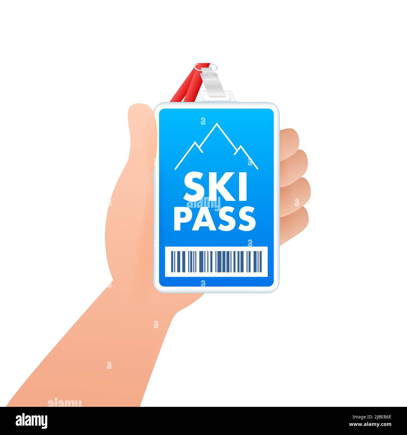 Skipass. Skipass. Vettore di sfondo della montagna. Illustrazione del vettore piatto isolato Illustrazione Vettoriale