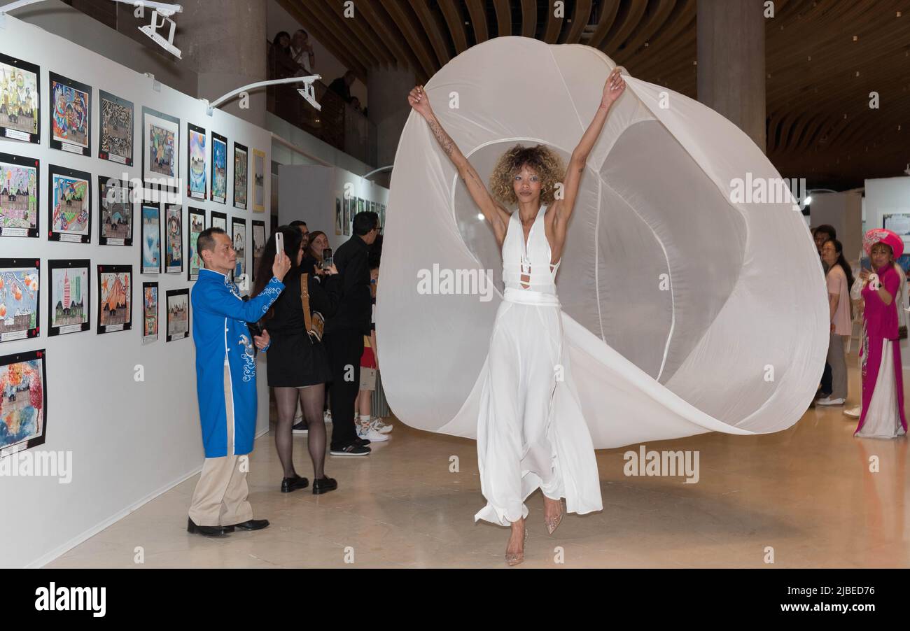 Parigi : 'Jeux Artistiques' au carrousel du Louvre, intriduit par l'Ambassadeur de Chine et organisé par Anath Tordjman-Compagnon. Foto Stock