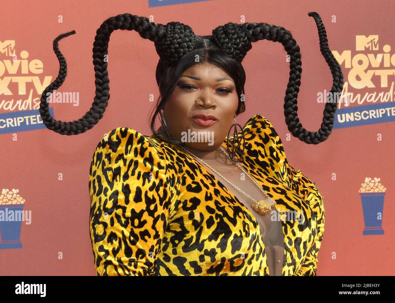 Kornbread arriva al 2022 MTV Movie & TV Awards: UNSCRIPTED tenuto al Barker Hangar a Santa Monica, CA Giovedi, ?Giugno 2, 2022. (Foto di Sthanlee B. Mirador/Sipa USA) Foto Stock