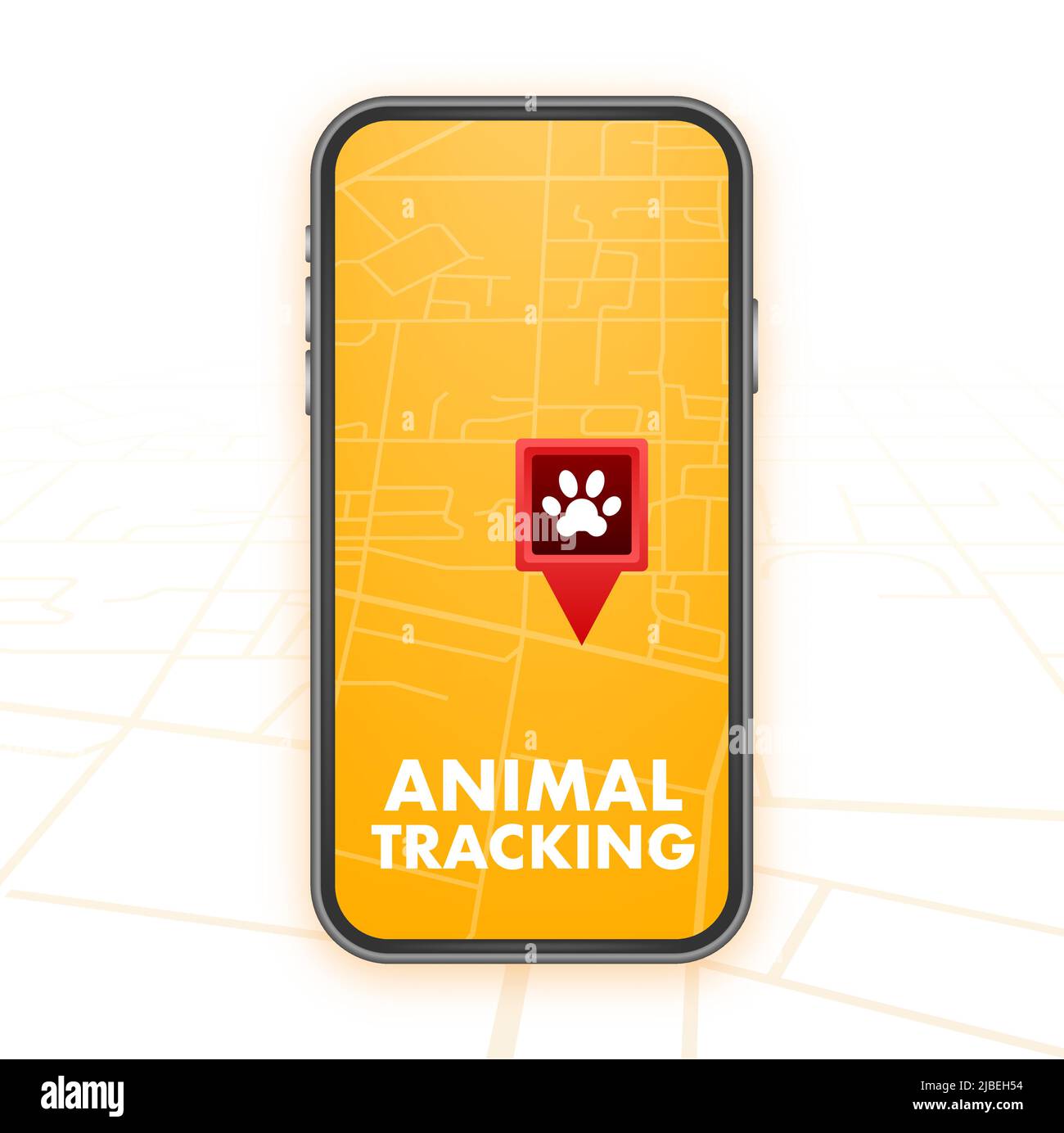 Perno di posizionamento per il tracciamento degli animali, design eccellente per qualsiasi scopo. Stampa animale Illustrazione Vettoriale