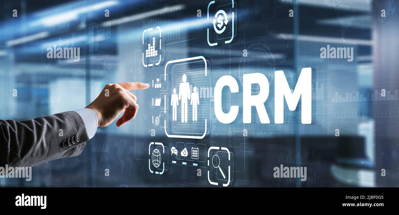 CRM Customer Relationship Management. Concetto di orientamento al cliente Foto Stock