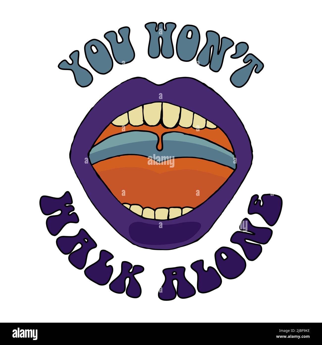 Non camminerete da soli, giornata internazionale delle donne. 8th marzo. Il concetto del movimento di empowerment femminile Foto Stock