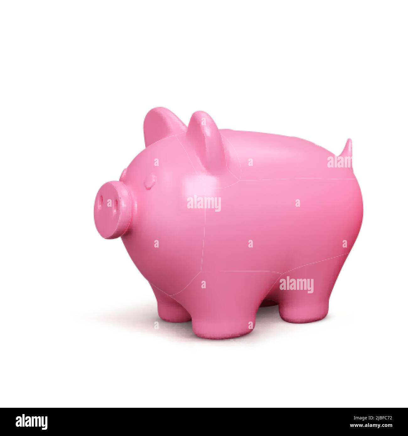 3D Banca di piggy realistico. Maiale rosa isolato su sfondo bianco. Concetto di banca di Piggy di deposito di denaro e di investimento. Illustrazione vettoriale Illustrazione Vettoriale