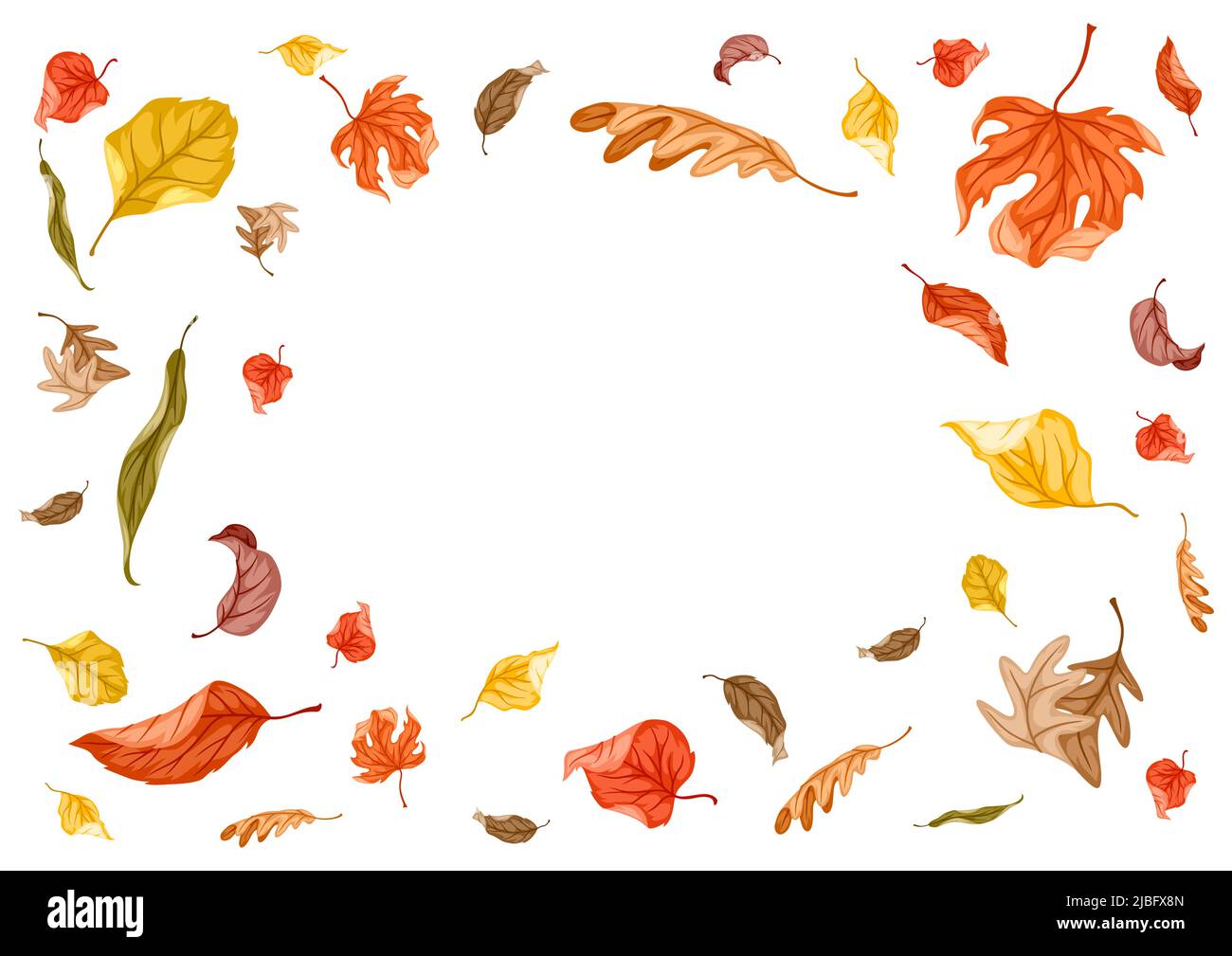 Sfondo con fogliame autunnale. Illustrazione delle foglie che cadono. Illustrazione Vettoriale