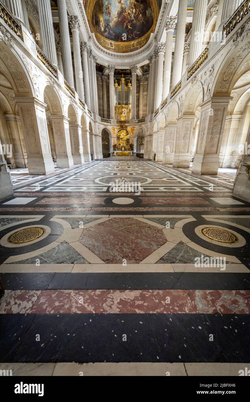 La cappella reale nel palazzo di Versailles Foto Stock