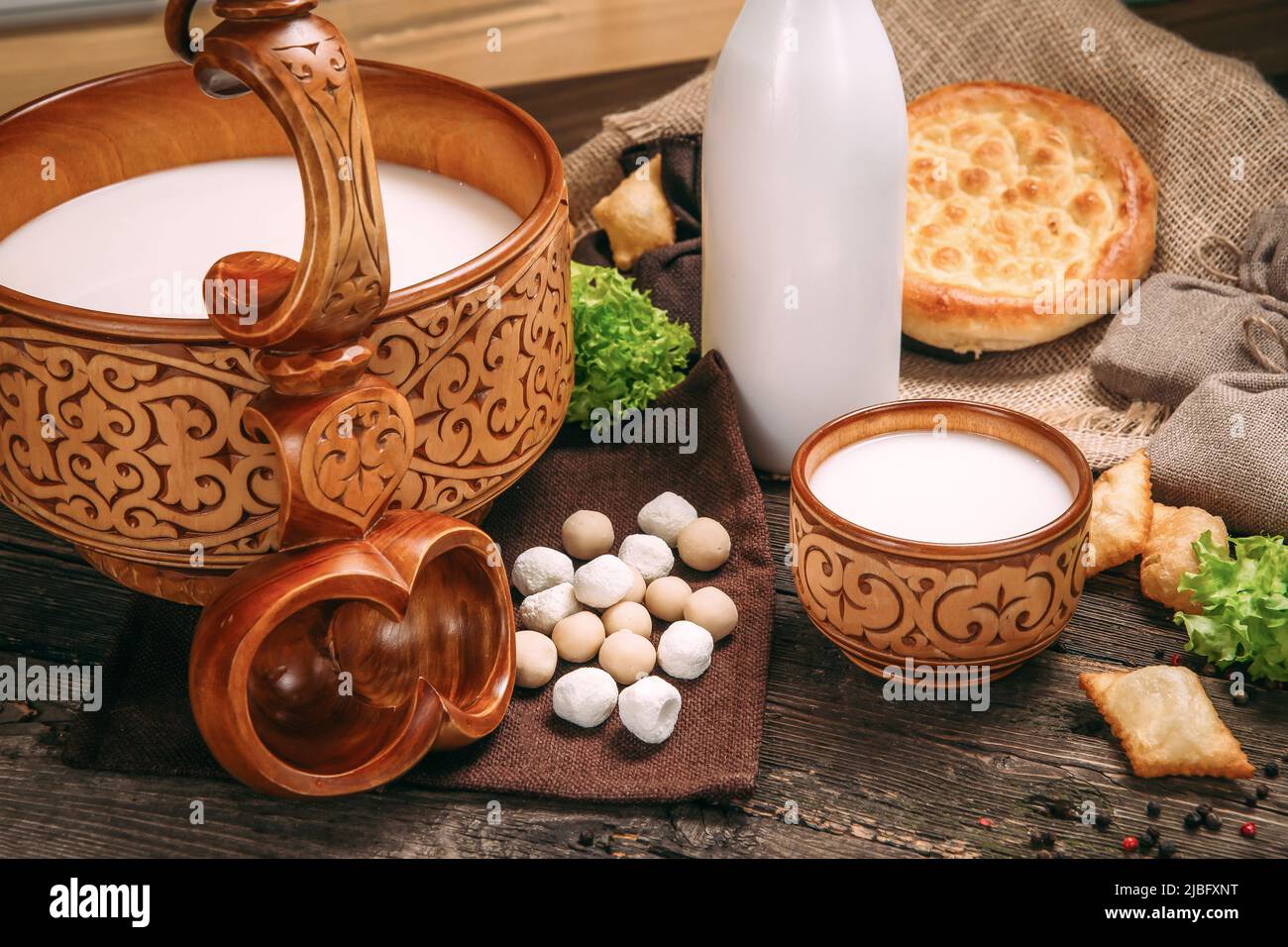Kumis di bevanda nazionale kazako Foto Stock