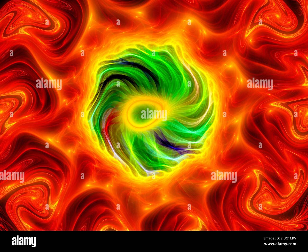 Arte frattale surreale del fuoco, sfondo astratto generato dal computer Foto Stock