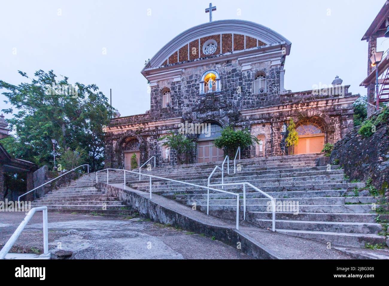 Facciata della Chiesa dell'Immacolata Concezione a Culion, Palawan, Filippine Foto Stock