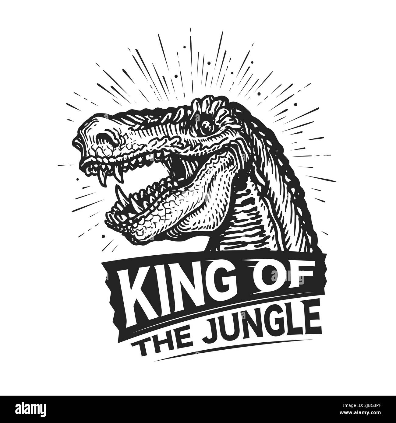 T-Rex Dinosaur schizzo. Stampa Tyrannosaurus. Illustrazione vettoriale Illustrazione Vettoriale