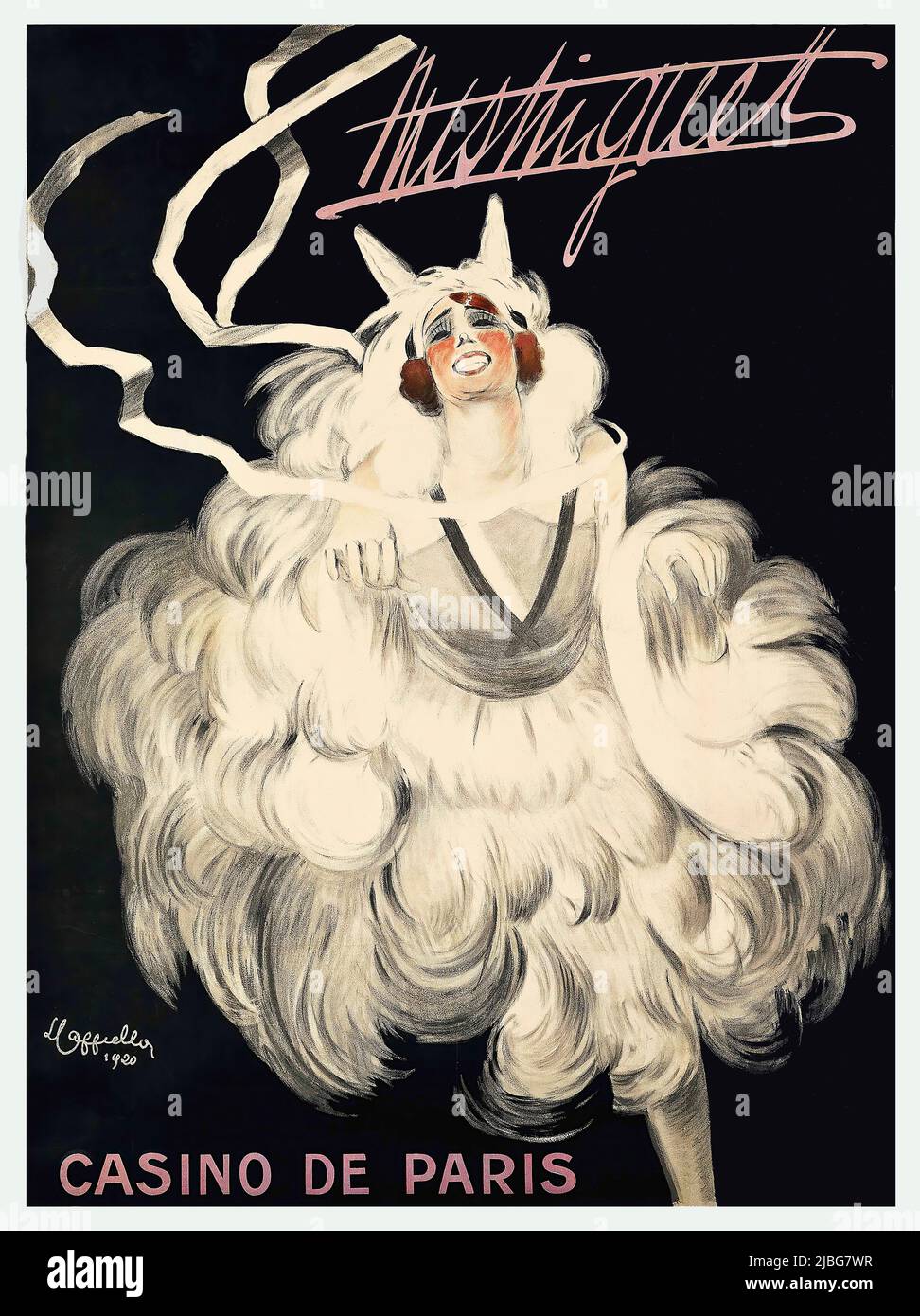 Un giro del 20th secolo pubblicitaria poster di Leonetto Cappiello (1875-1942), per il Casino de Paris, situato al 16, rue de Clichy, nel 9th circondario. E' una delle famose sale musicali di Parigi, con una storia che risale al 18th secolo. Contrariamente a ciò che il nome potrebbe suggerire, si tratta di un luogo di spettacolo, non di una casa di gioco d'azzardo. Foto Stock