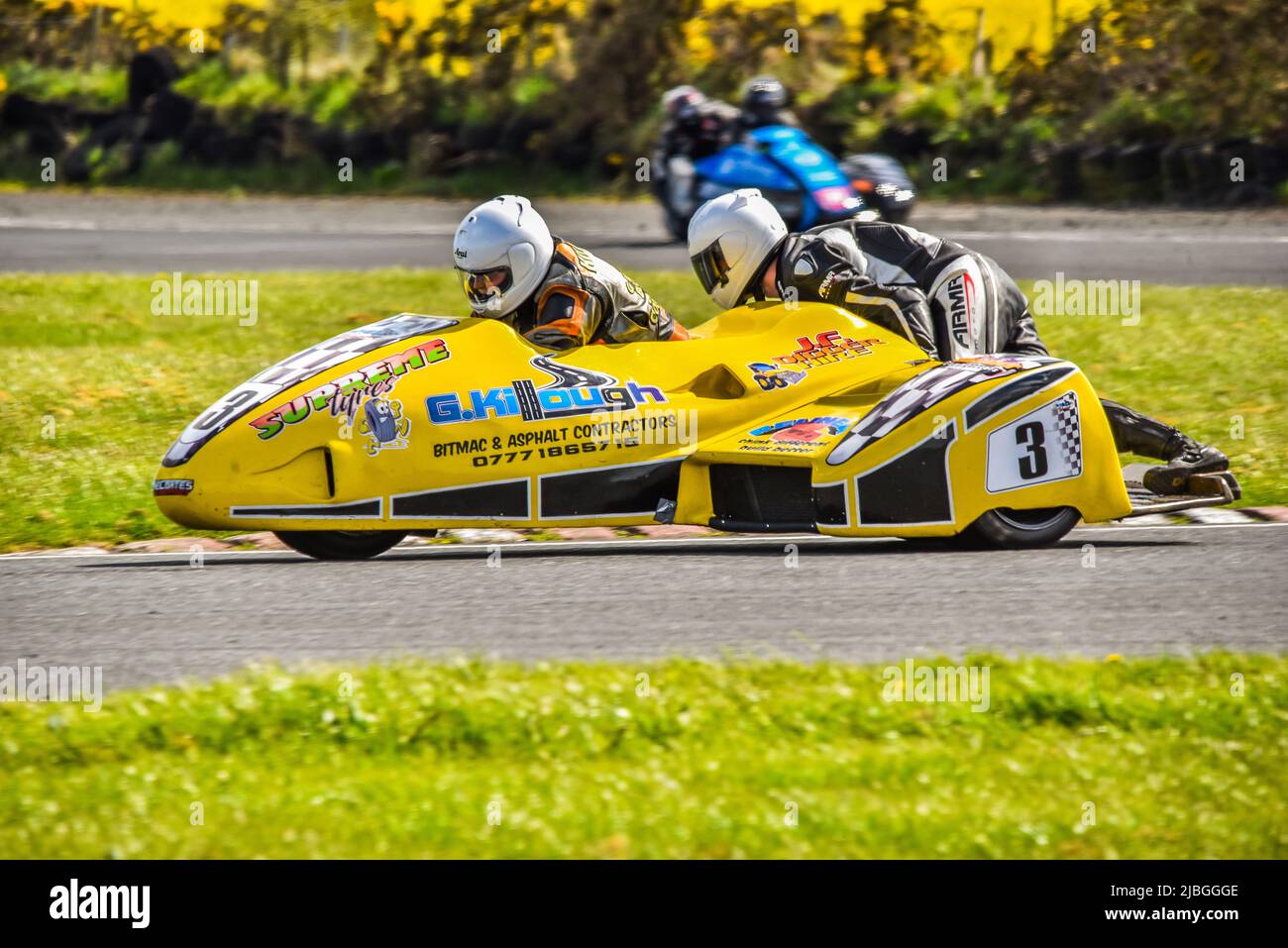 Moto sidecar corsa Foto Stock