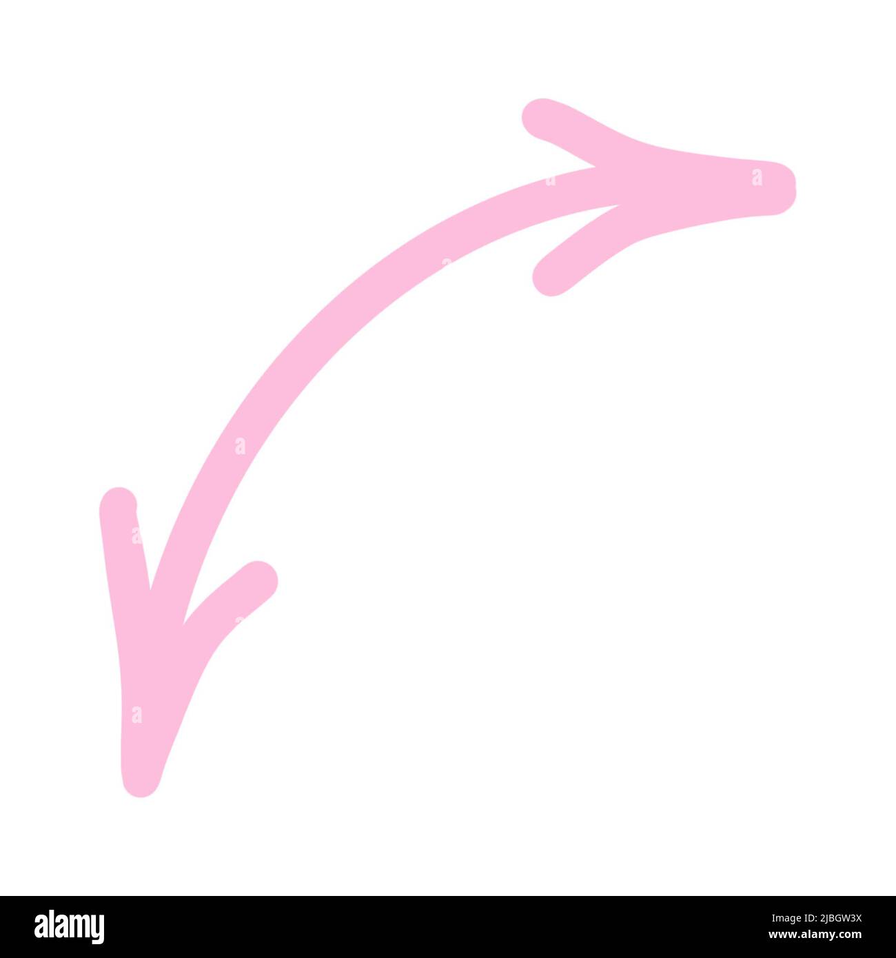 Freccia rotonda rosa per San Valentino. Icona a freccia isolata su ...