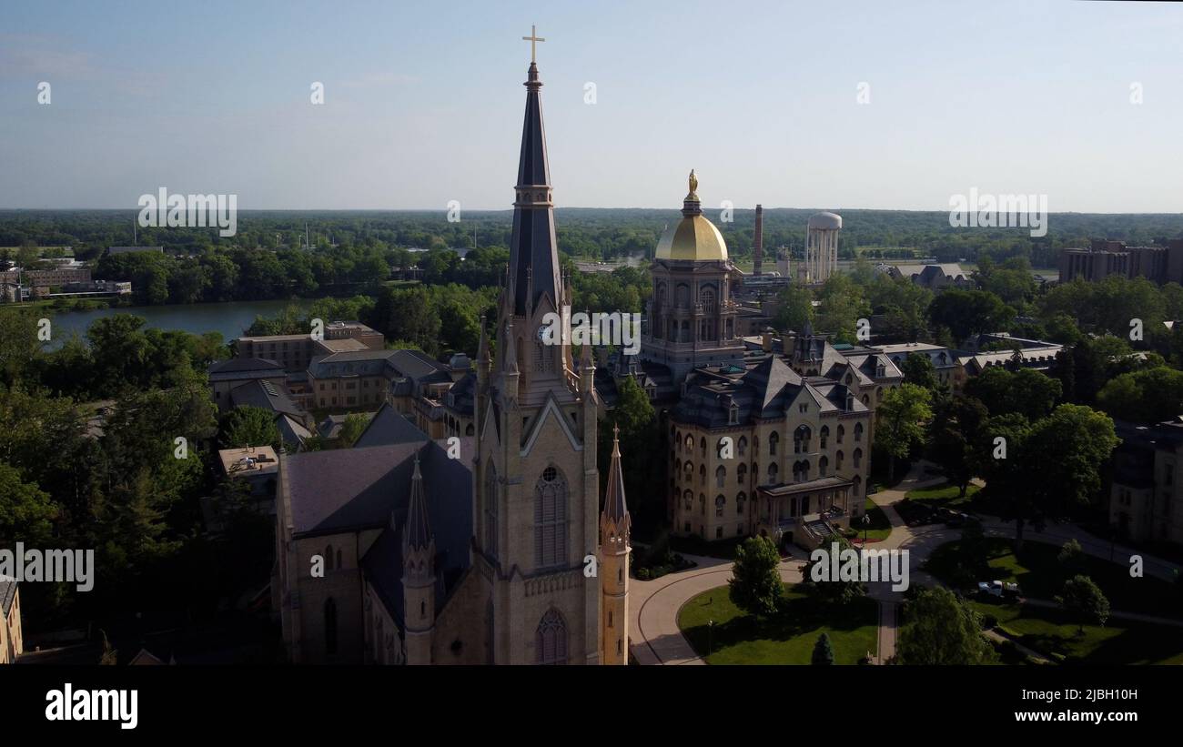 South Bend, Indiana - 25 maggio 2022: University of Notre Dame Fighting Irish College campus Foto Stock
