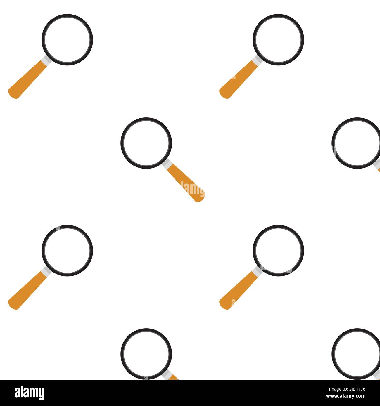 Concetto di ricerca di pattern senza cuciture, sfondo lente d'ingrandimento. Lente d'ingrandimento, sfondo per desktop, figure minimaliste, sh geometrico Illustrazione Vettoriale