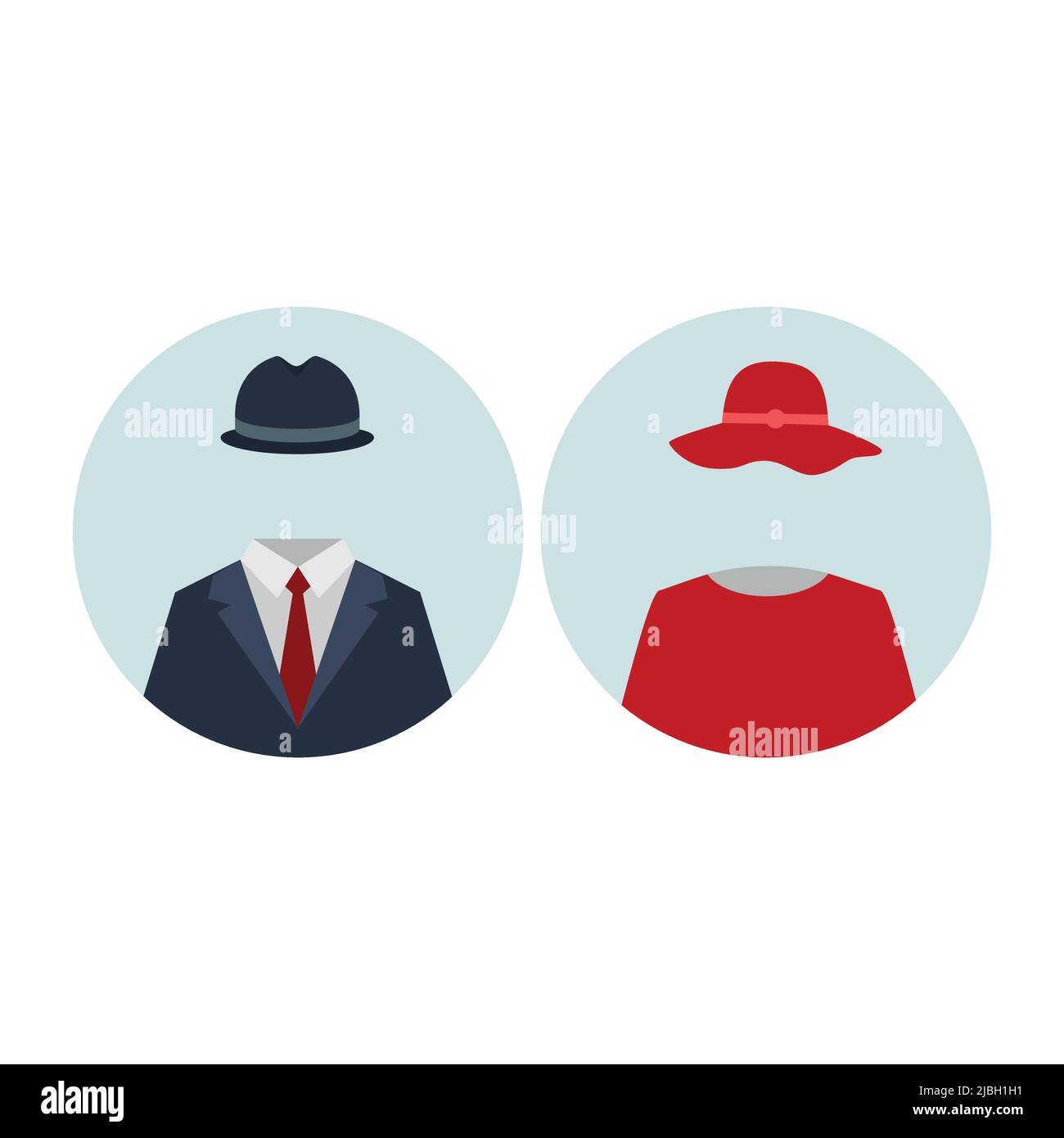 Silhouette uomo e donna anonime Illustrazione Vettoriale