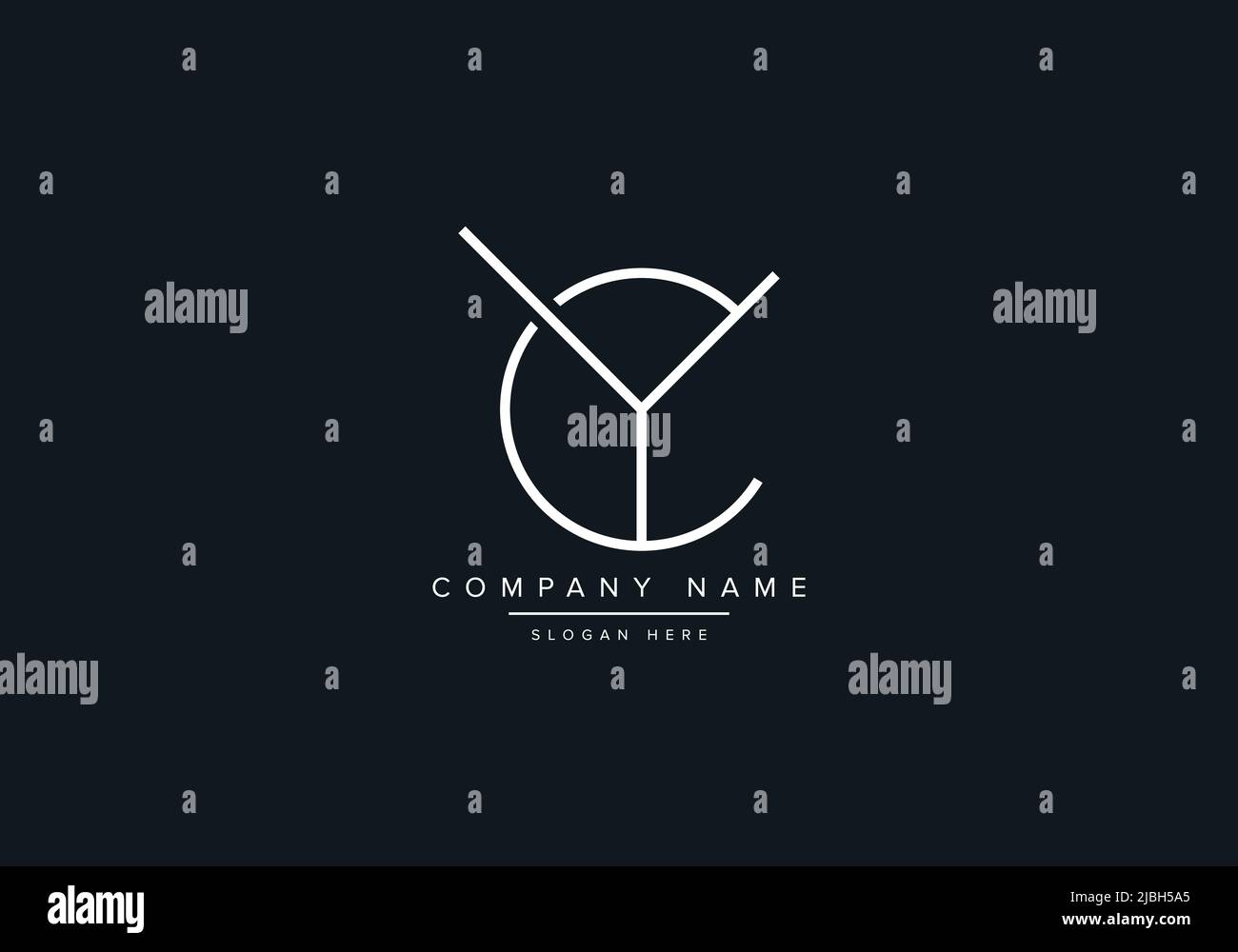 Monogramma alfabeto CY linea iniziale vettore logo arte, logo iniziale, logo, vettore logo, alfabeto, monogramma, vettore monogramma Illustrazione Vettoriale