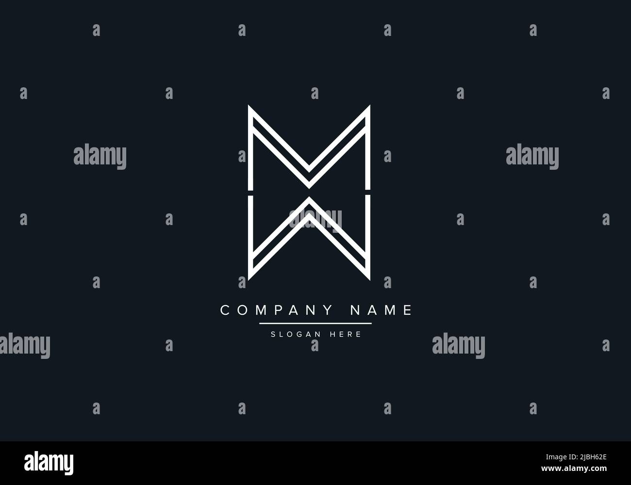 Monogramma MW alfabeto linea iniziale art logo vettore, logo iniziale, logo, logo vettoriale, alfabeto, monogramma, vettore monogramma Illustrazione Vettoriale