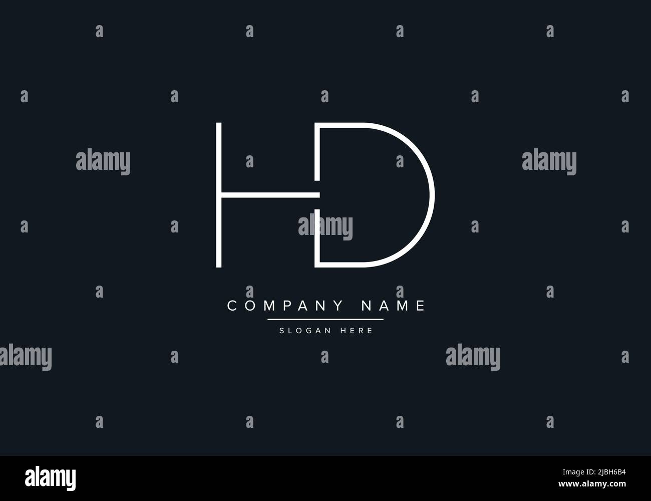 Monogramma HD alfabeto linea iniziale art logo vettore, logo iniziale, logo, vettore logo, alfabeto, monogramma, vettore monogramma Illustrazione Vettoriale