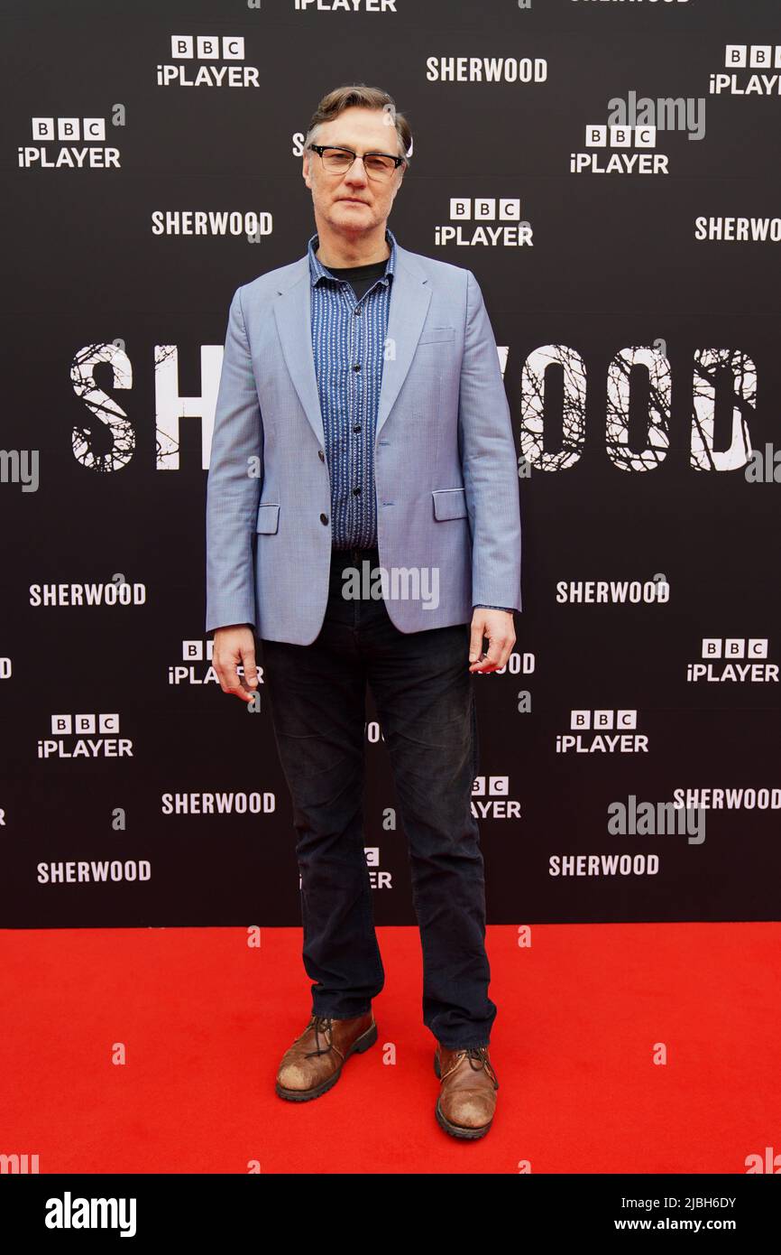 David Morrissey ha partecipato alla proiezione della BBC One dramma Sherwood al Broadway Cinema di Nottingham. Data foto: Lunedì 6 giugno 2022. Foto Stock