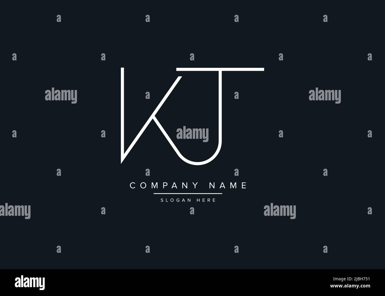 Lettere alfabetiche logo icona monogramma KJ Illustrazione Vettoriale