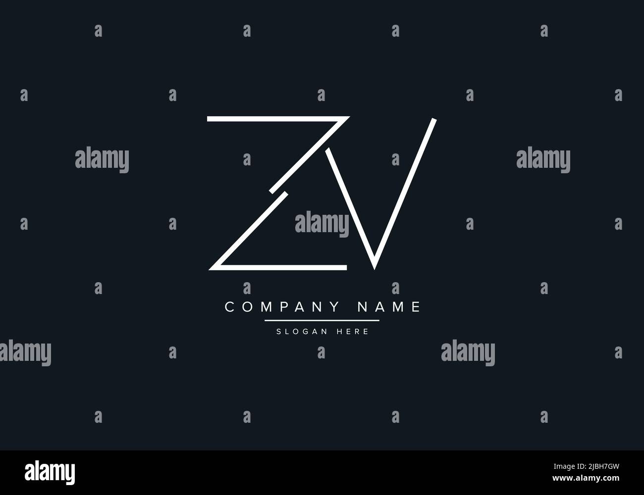 Lettere alfabetiche icona del monogramma logo ZV Illustrazione Vettoriale