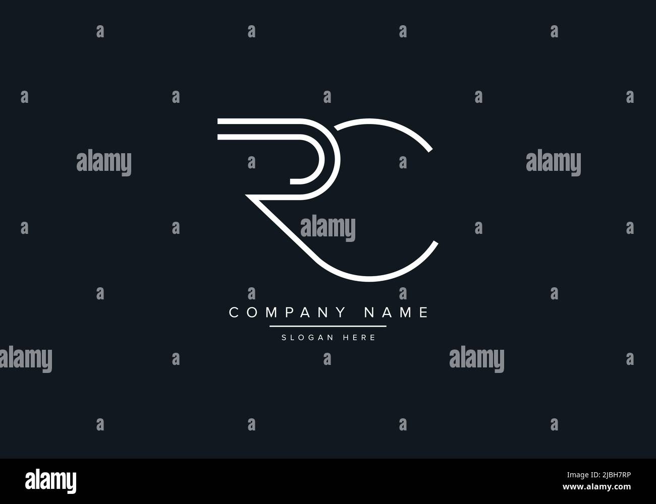 Creative Letters RC Logo Design modello vettoriale. Illustrazione Vettoriale