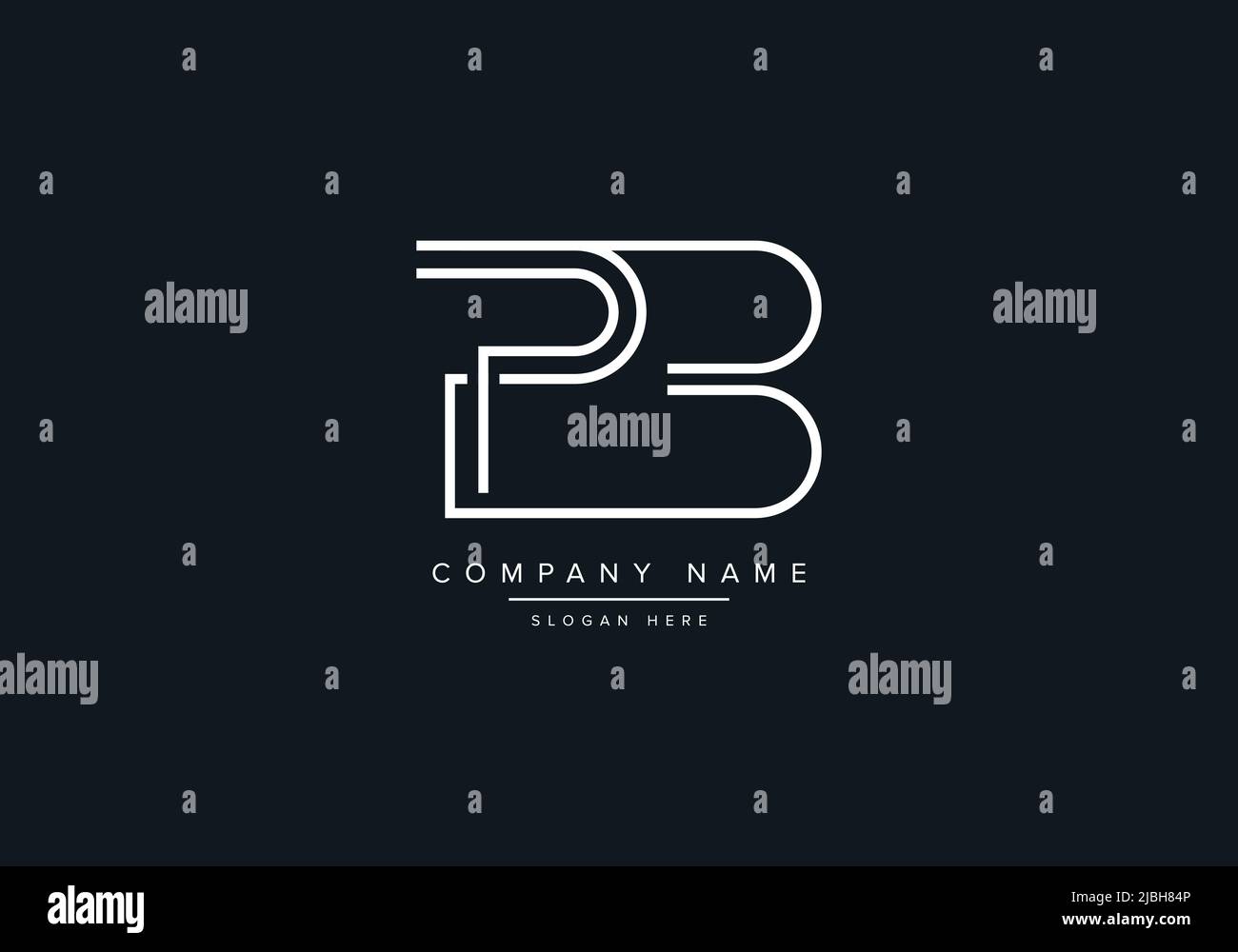 Modello vettoriale Creative Letters PB Logo Design. Illustrazione Vettoriale