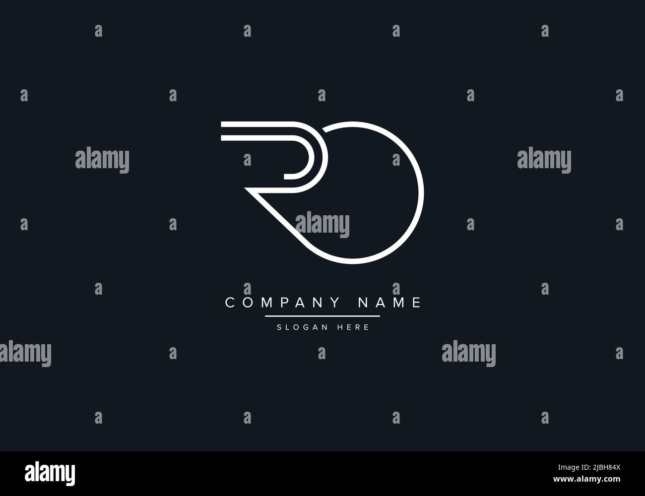 Creative Letters RO Logo Design modello vettoriale. Illustrazione Vettoriale