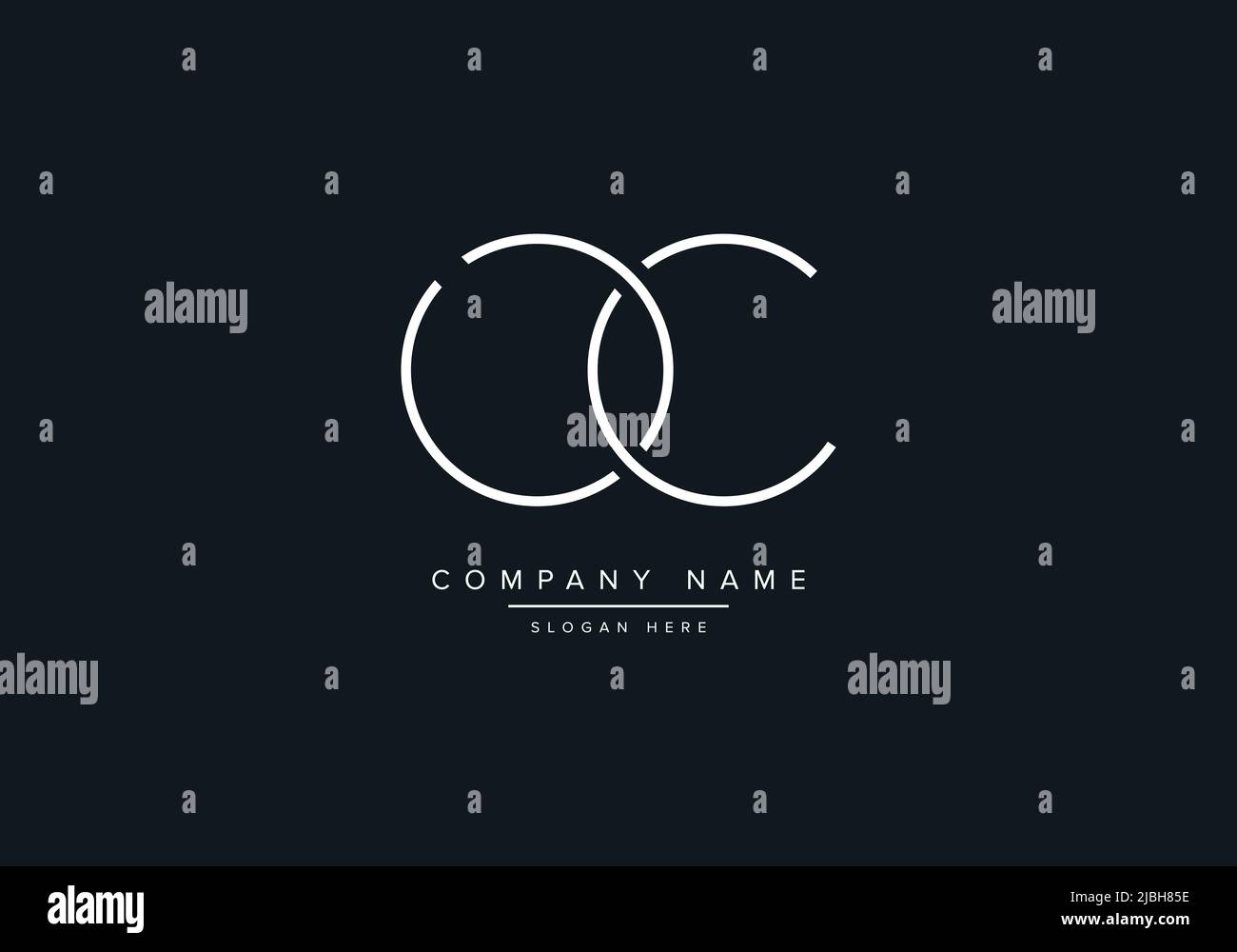 Modello vettoriale per il logo Creative Letters OC. Illustrazione Vettoriale