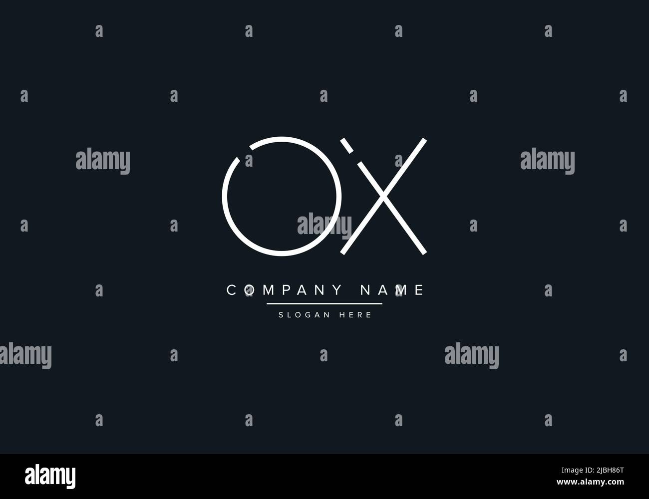 Modello vettoriale Creative Letters OX Logo Design. Illustrazione Vettoriale