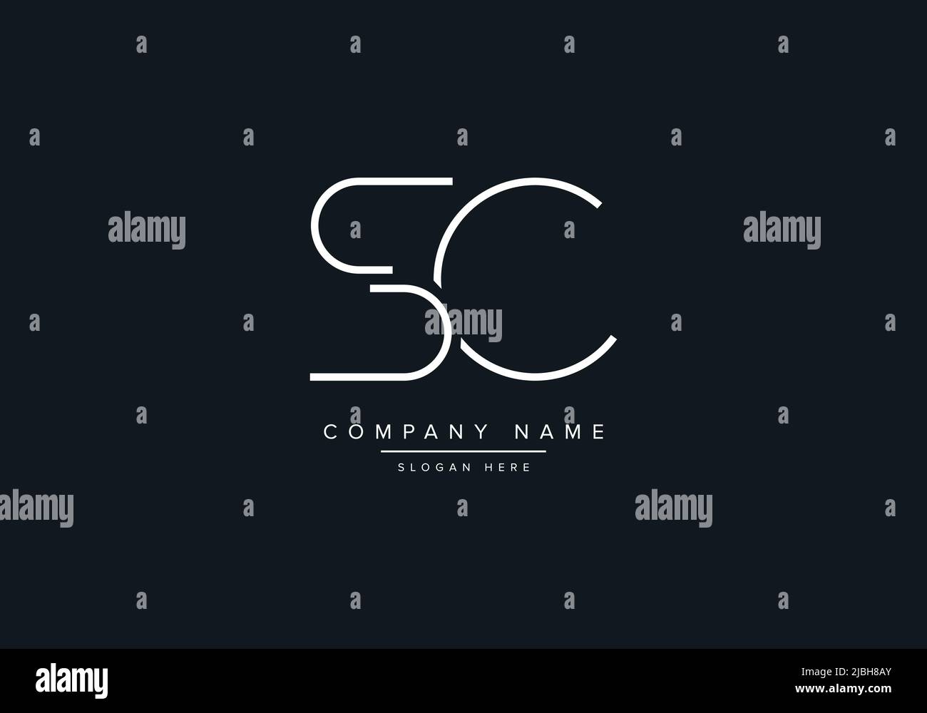 Creative Letters SC Logo Design modello vettoriale. Illustrazione Vettoriale