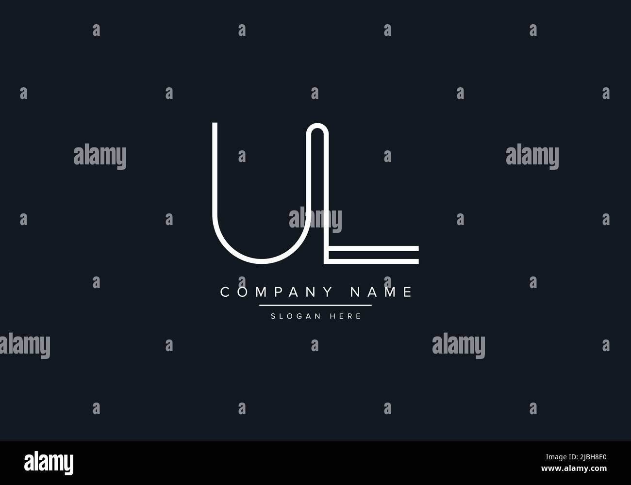 Modello vettoriale Creative Letters UL Logo Design. Illustrazione Vettoriale